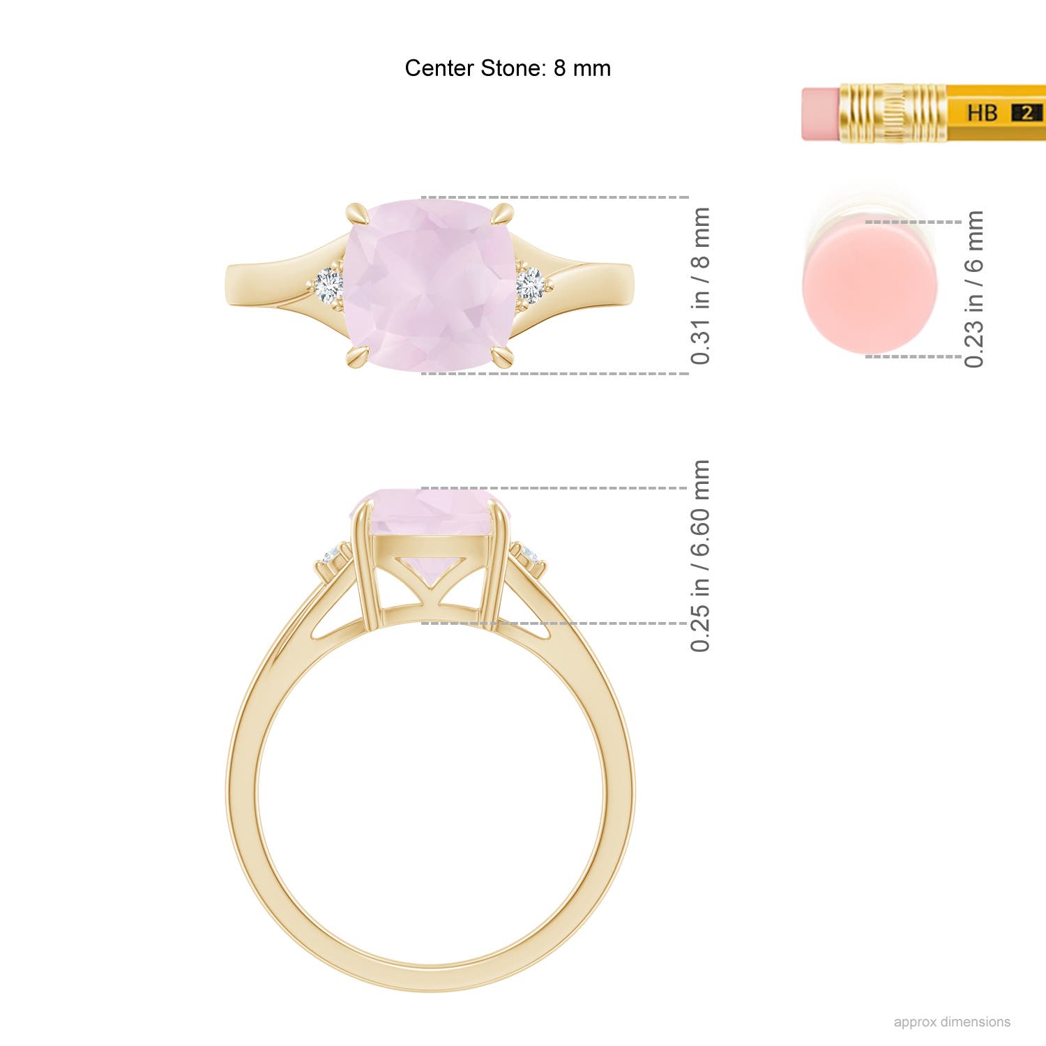 A - Rose Quartz / 1.94 CT / 14 KT Yellow Gold