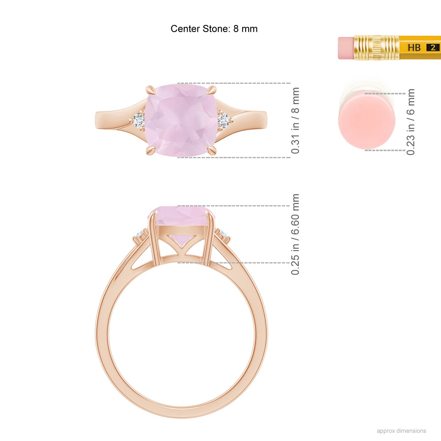 AA - Rose Quartz / 1.94 CT / 14 KT Rose Gold