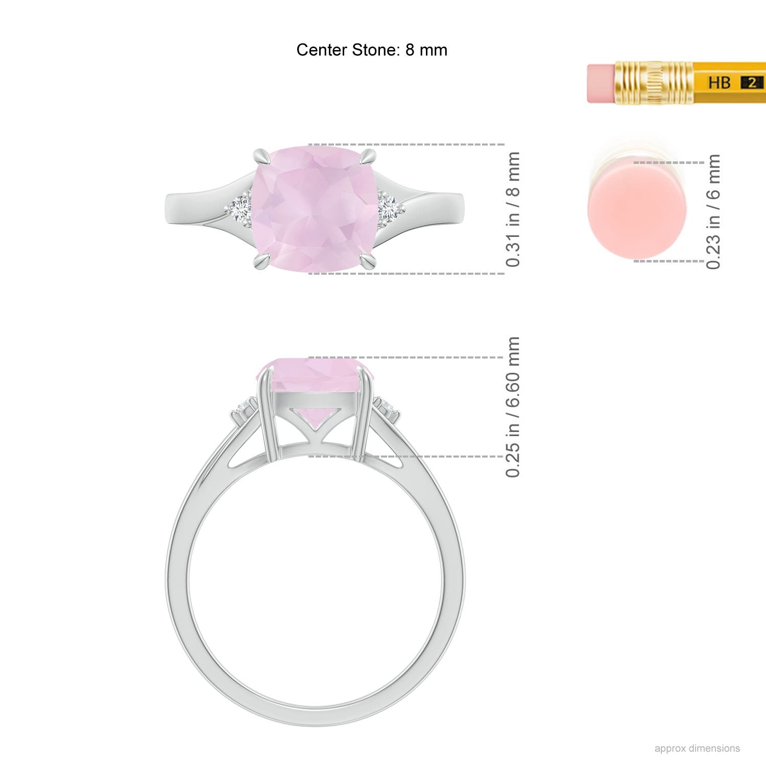 AA - Rose Quartz / 1.94 CT / 14 KT White Gold