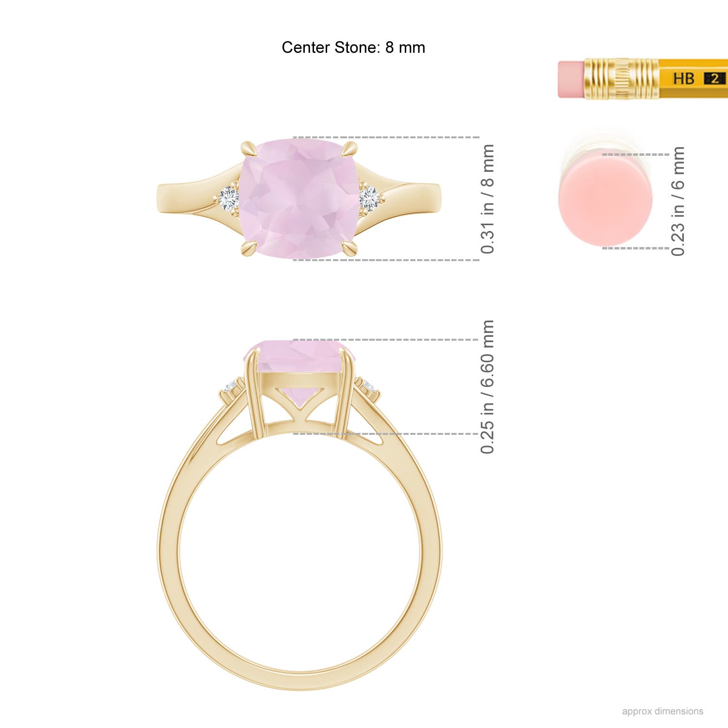 AA - Rose Quartz / 1.94 CT / 14 KT Yellow Gold