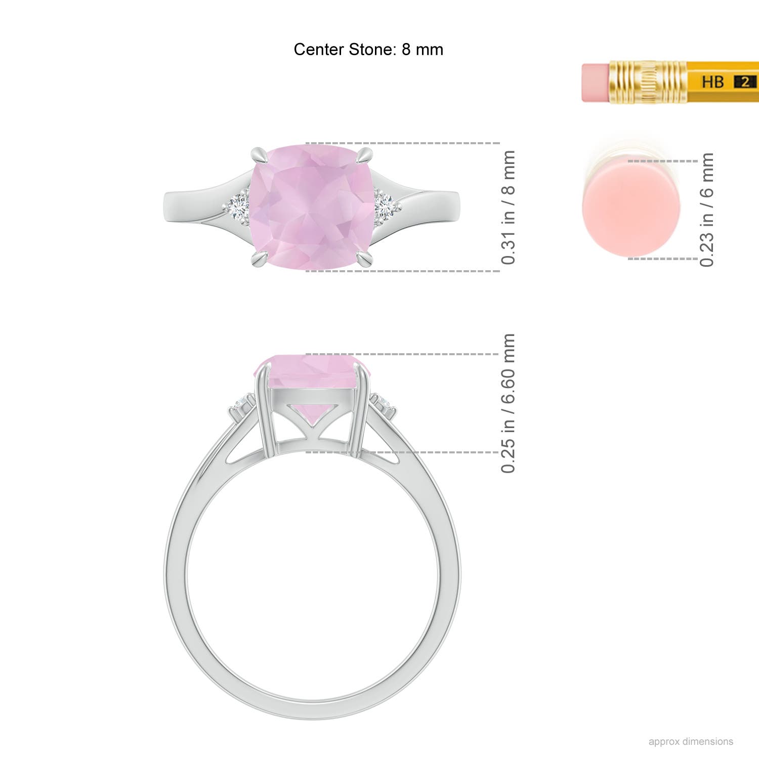 AAA - Rose Quartz / 1.94 CT / 14 KT White Gold