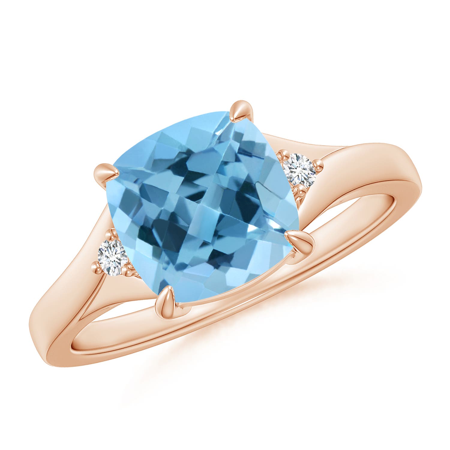 A - Swiss Blue Topaz / 2.54 CT / 14 KT Rose Gold