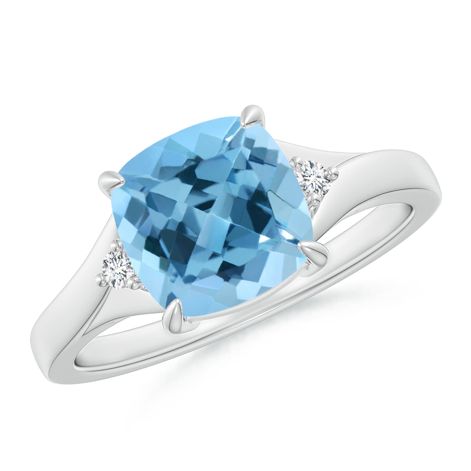 A - Swiss Blue Topaz / 2.54 CT / 14 KT White Gold