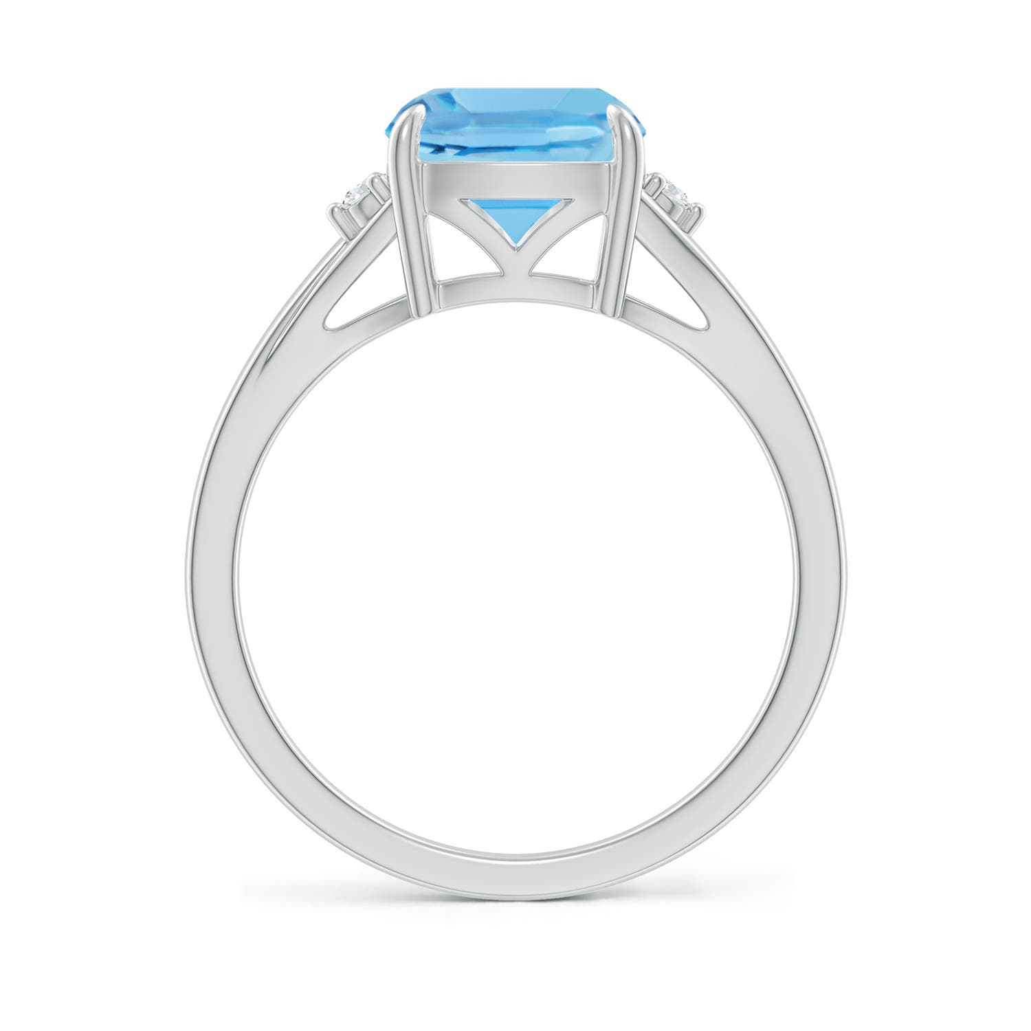 A - Swiss Blue Topaz / 2.54 CT / 14 KT White Gold