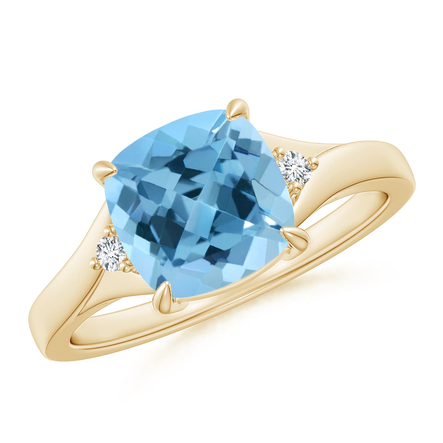 A - Swiss Blue Topaz / 2.54 CT / 14 KT Yellow Gold