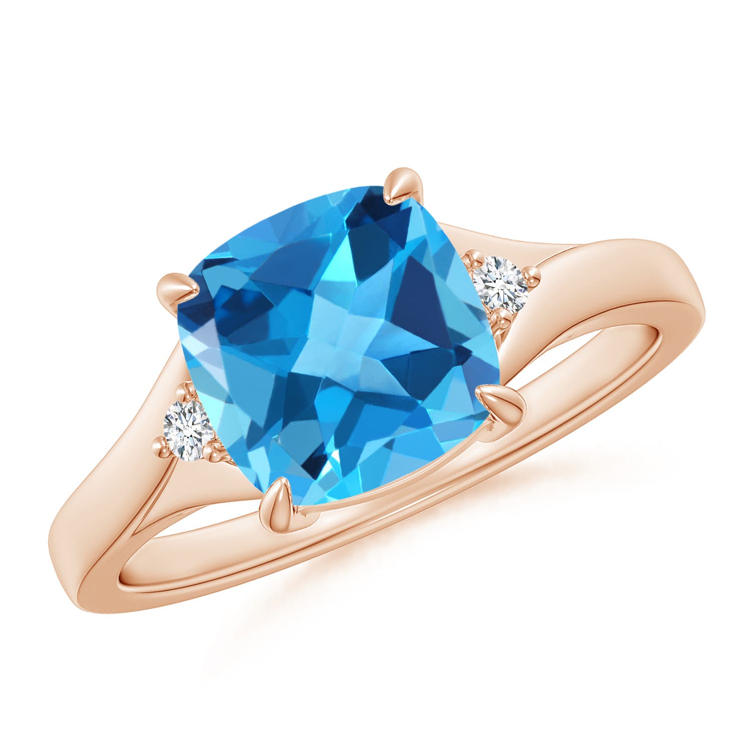 AAA - Swiss Blue Topaz / 2.54 CT / 14 KT Rose Gold