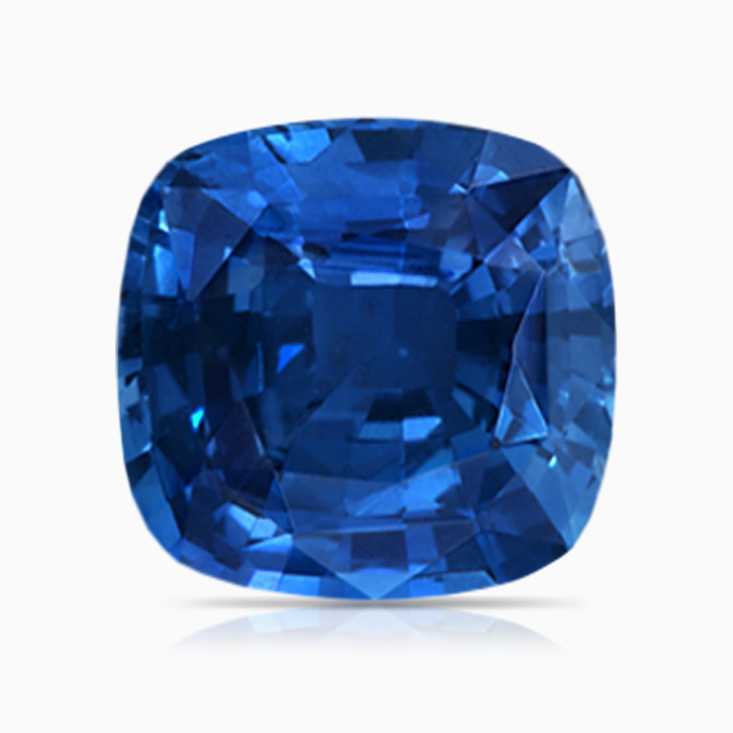 8.76x8.58x6.00mm AAAA GIA Certified Split Shank Cushion Blue Sapphire Solitaire Ring in P950 Platinum - stone