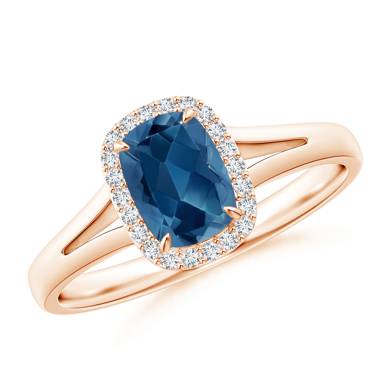 AA - London Blue Topaz / 1.11 CT / 14 KT Rose Gold