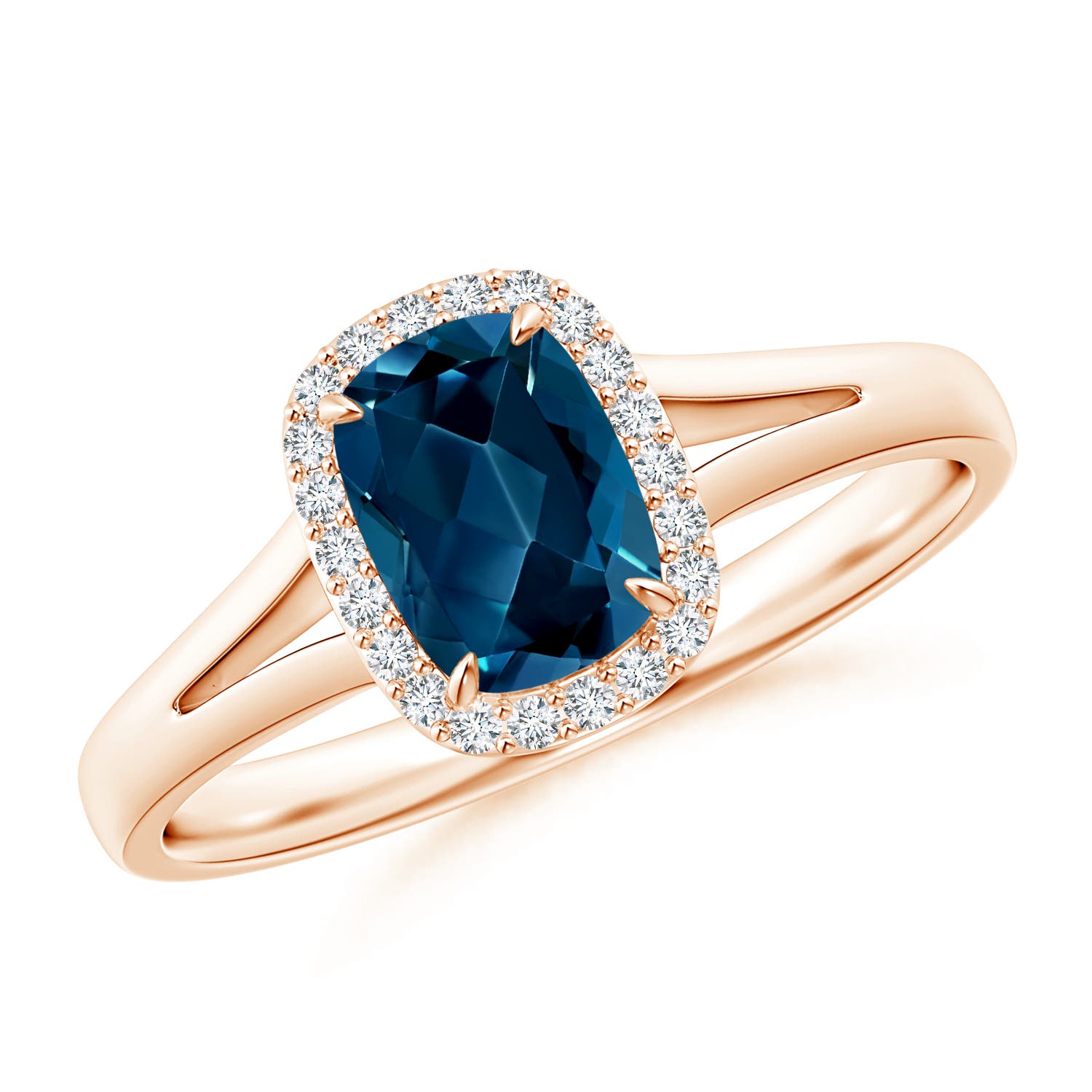 AAAA - London Blue Topaz / 1.11 CT / 14 KT Rose Gold