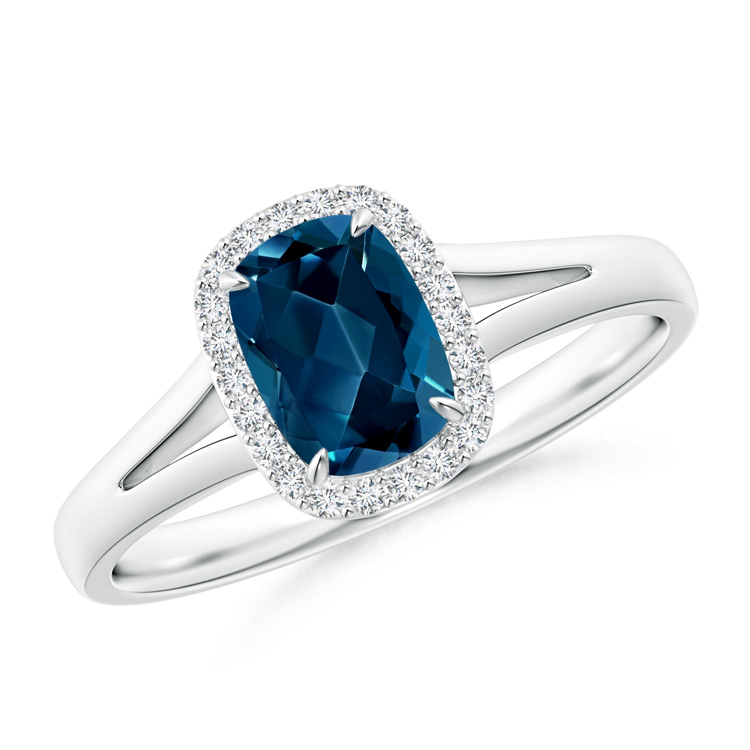 AAAA - London Blue Topaz / 1.11 CT / 14 KT White Gold