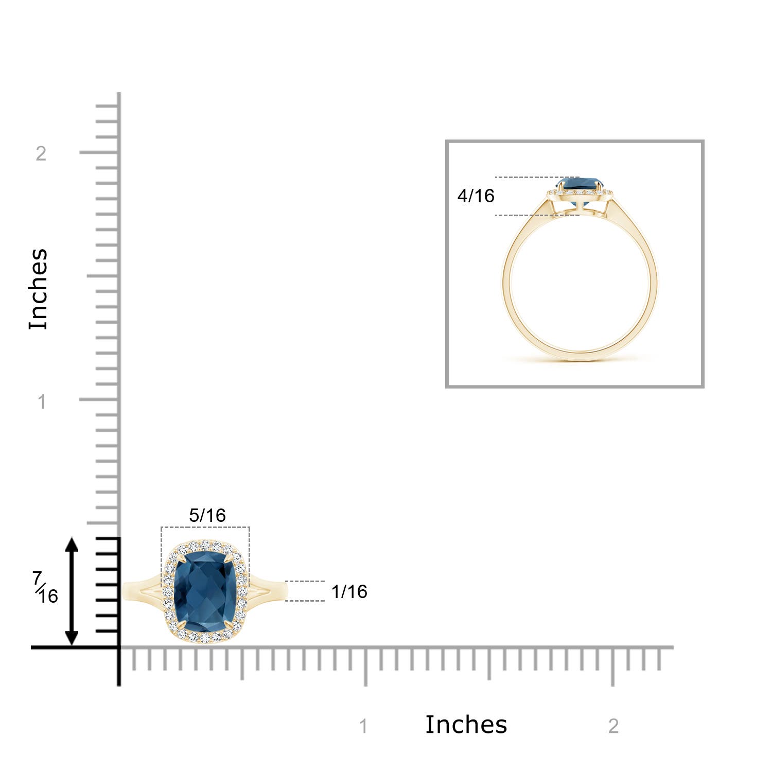 A - London Blue Topaz / 1.73 CT / 14 KT Yellow Gold