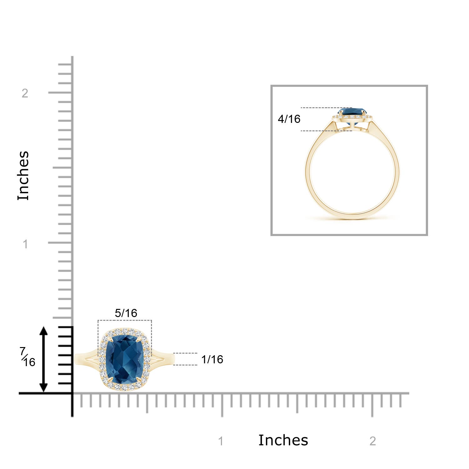 AA - London Blue Topaz / 1.73 CT / 14 KT Yellow Gold