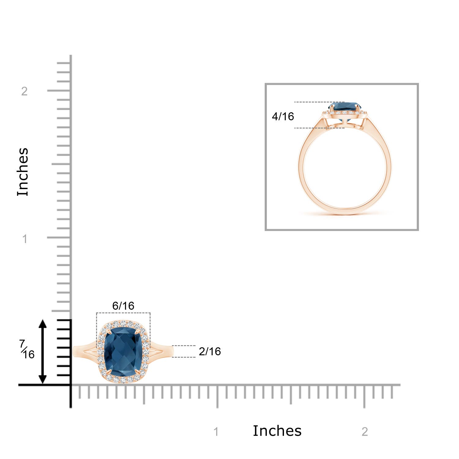 A - London Blue Topaz / 2.39 CT / 14 KT Rose Gold