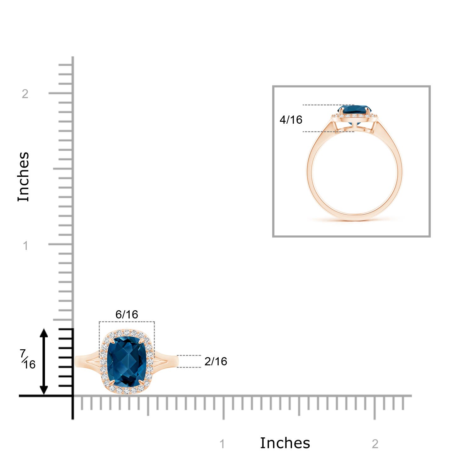 AAA - London Blue Topaz / 2.39 CT / 14 KT Rose Gold