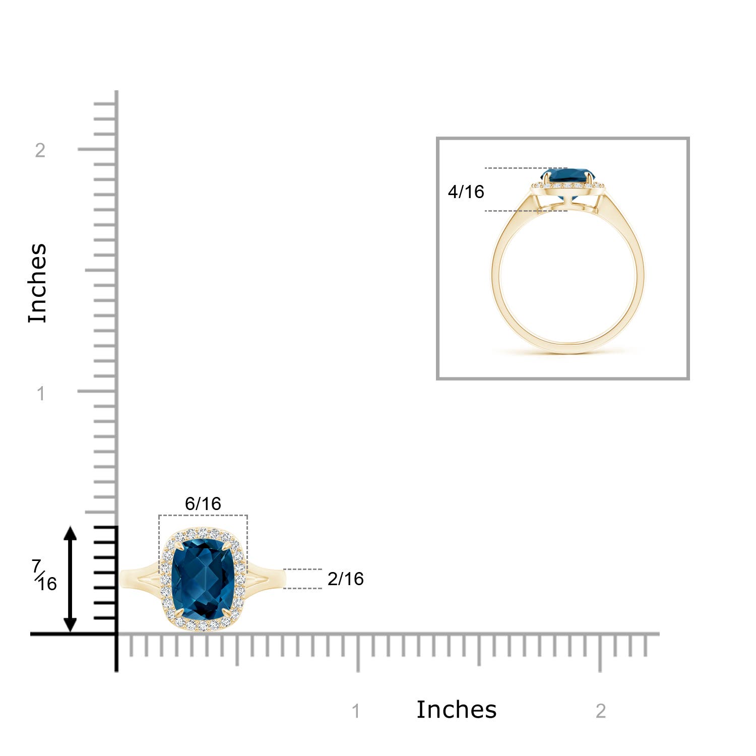 AAA - London Blue Topaz / 2.39 CT / 14 KT Yellow Gold