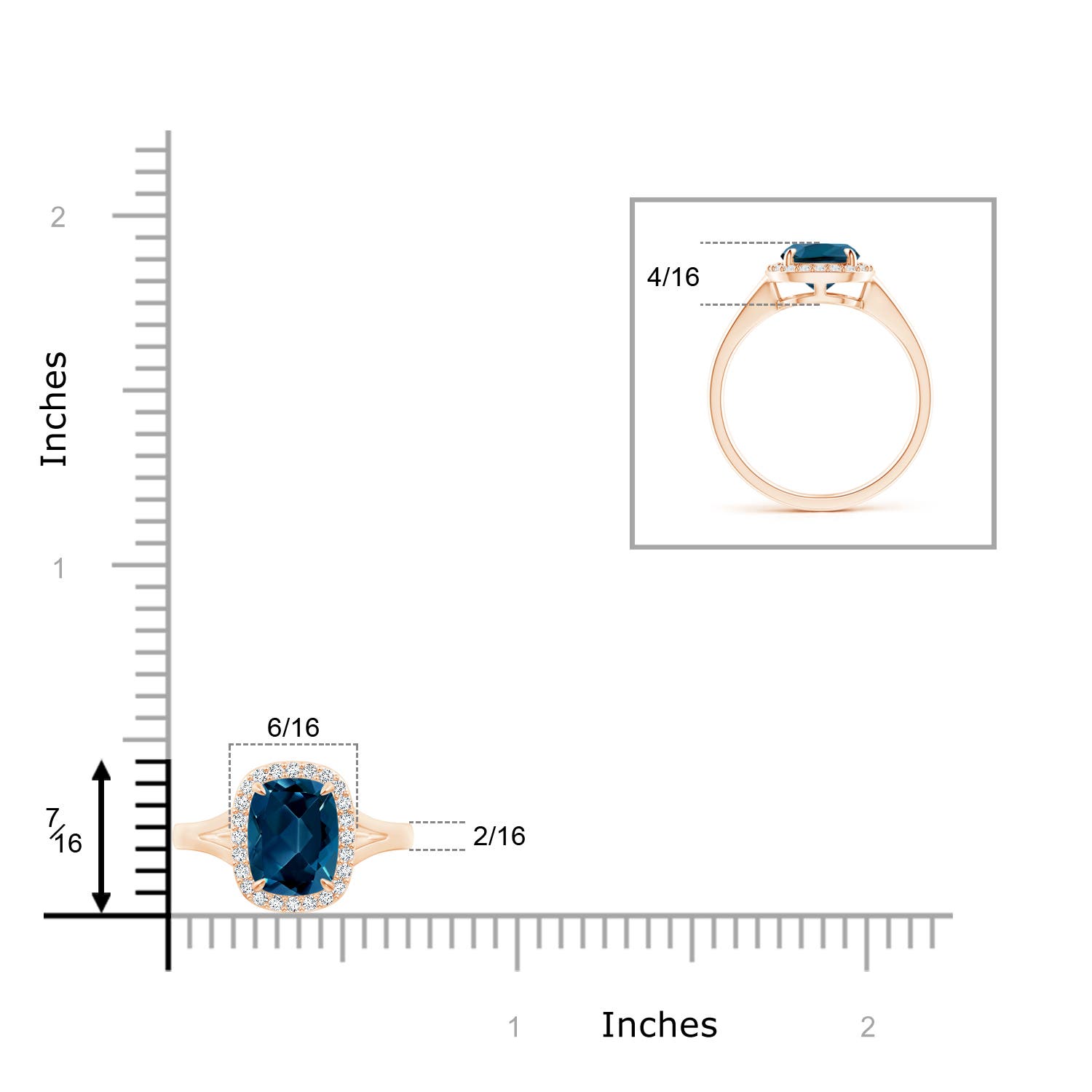 AAAA - London Blue Topaz / 2.39 CT / 14 KT Rose Gold