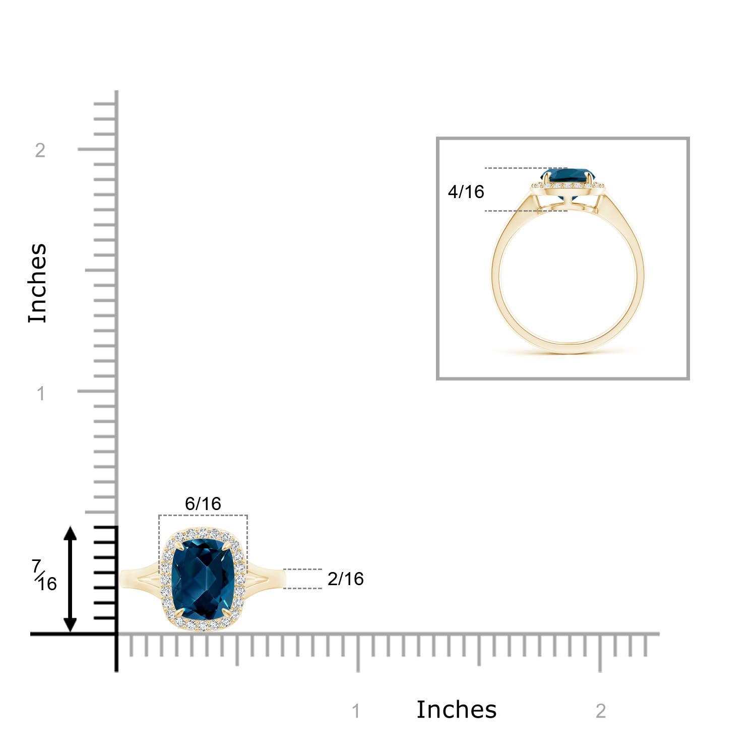 AAAA - London Blue Topaz / 2.39 CT / 14 KT Yellow Gold