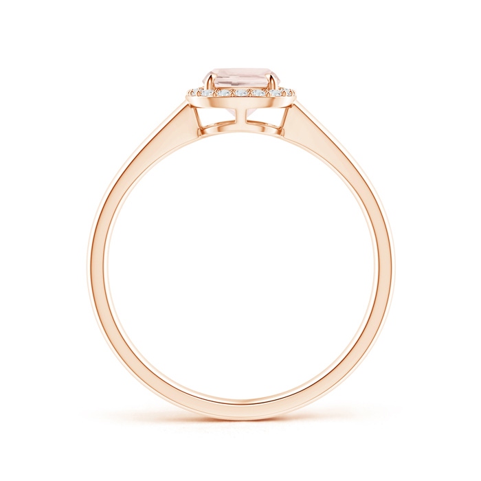 7x5mm A Claw-Set Cushion Morganite Halo Split Shank Ring in 9K Rose Gold product image