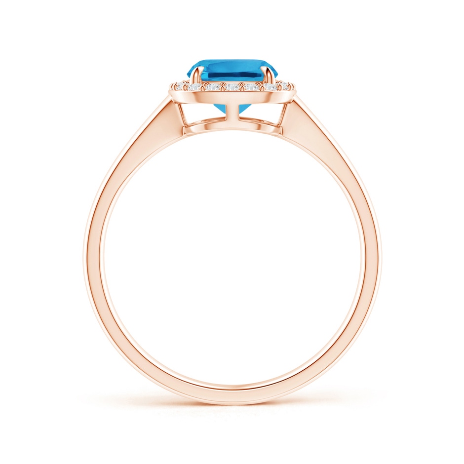 8.01x6.08x4.12mm AAAA GIA Certified Claw-Set Cushion Rectangular Swiss Blue Topaz Halo Split Shank Ring in 9K Rose Gold side 199