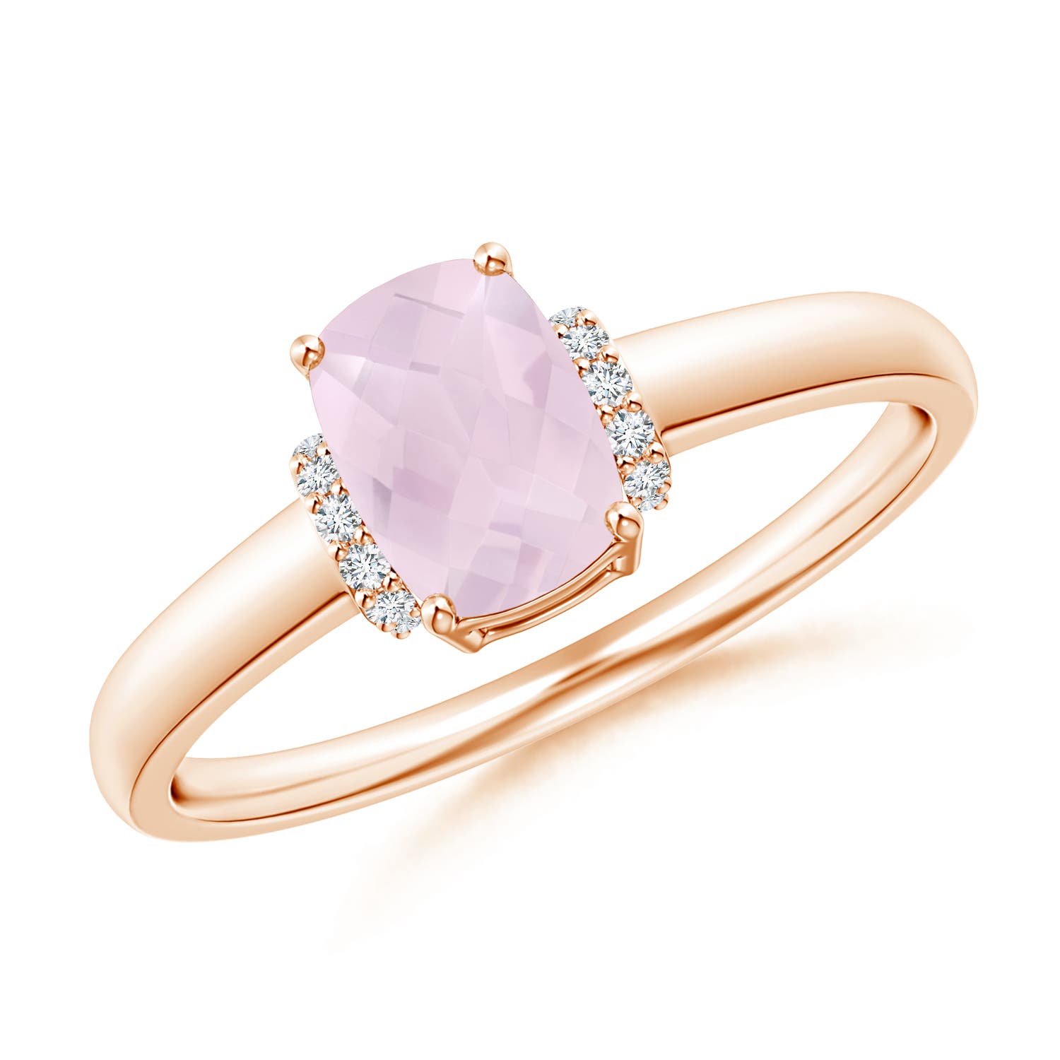 A - Rose Quartz / 0.77 CT / 14 KT Rose Gold