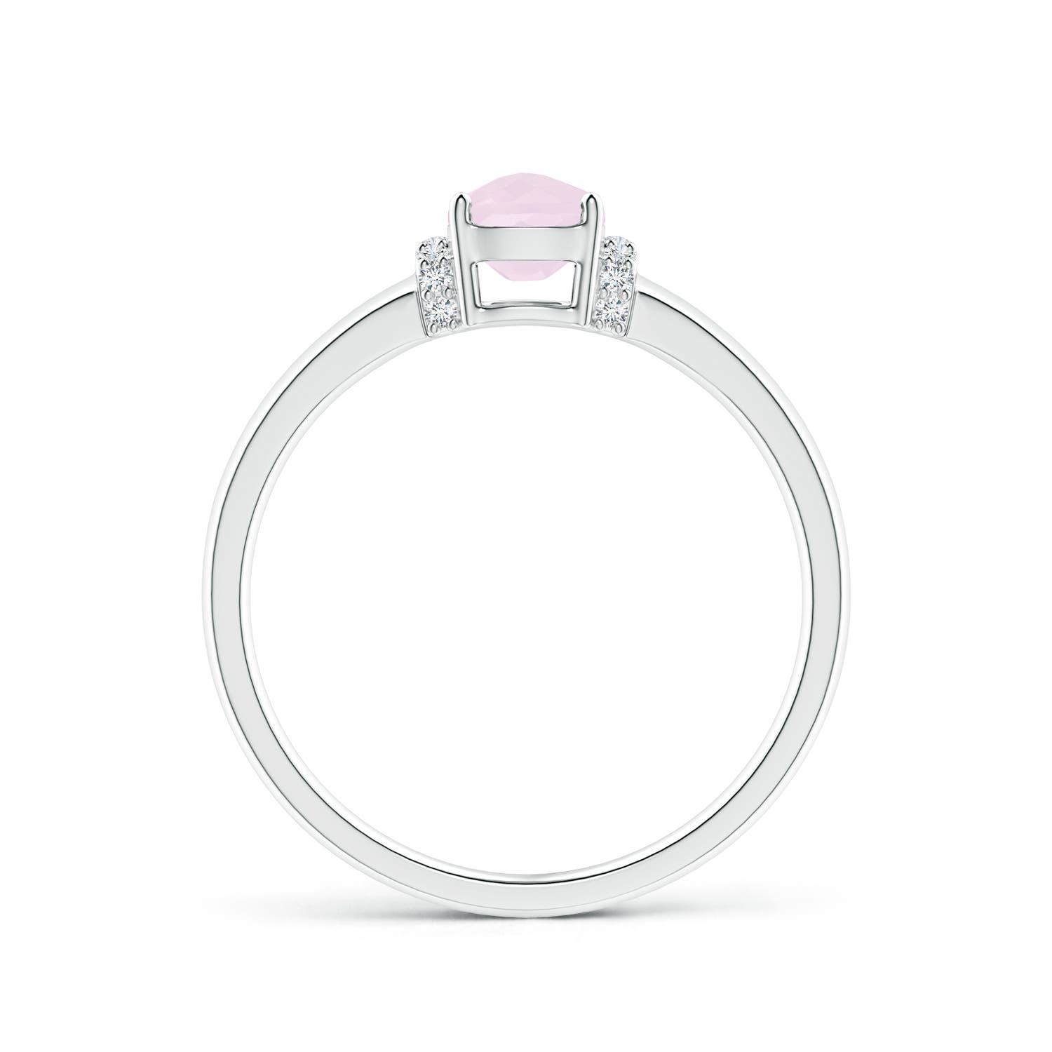 A - Rose Quartz / 0.77 CT / 14 KT White Gold