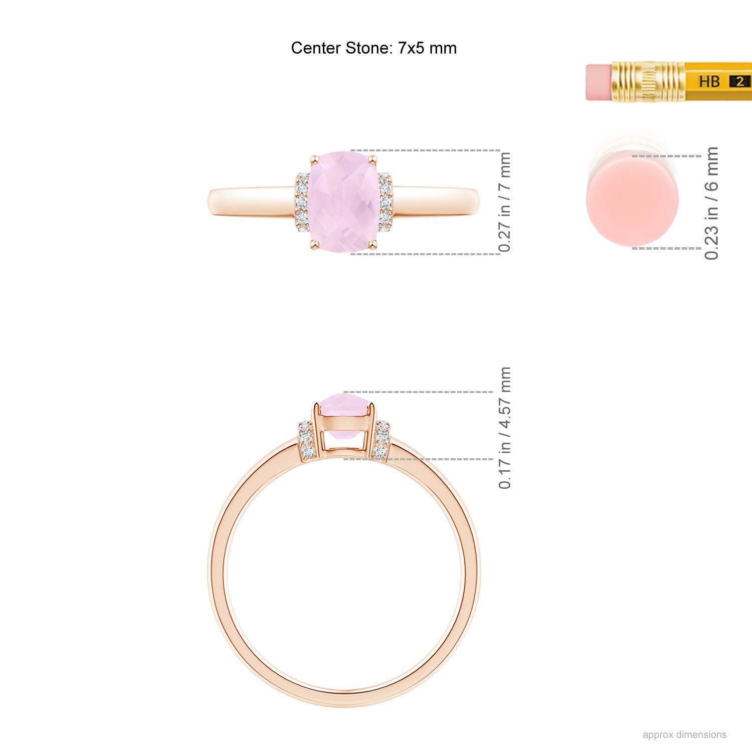 AA - Rose Quartz / 0.77 CT / 14 KT Rose Gold