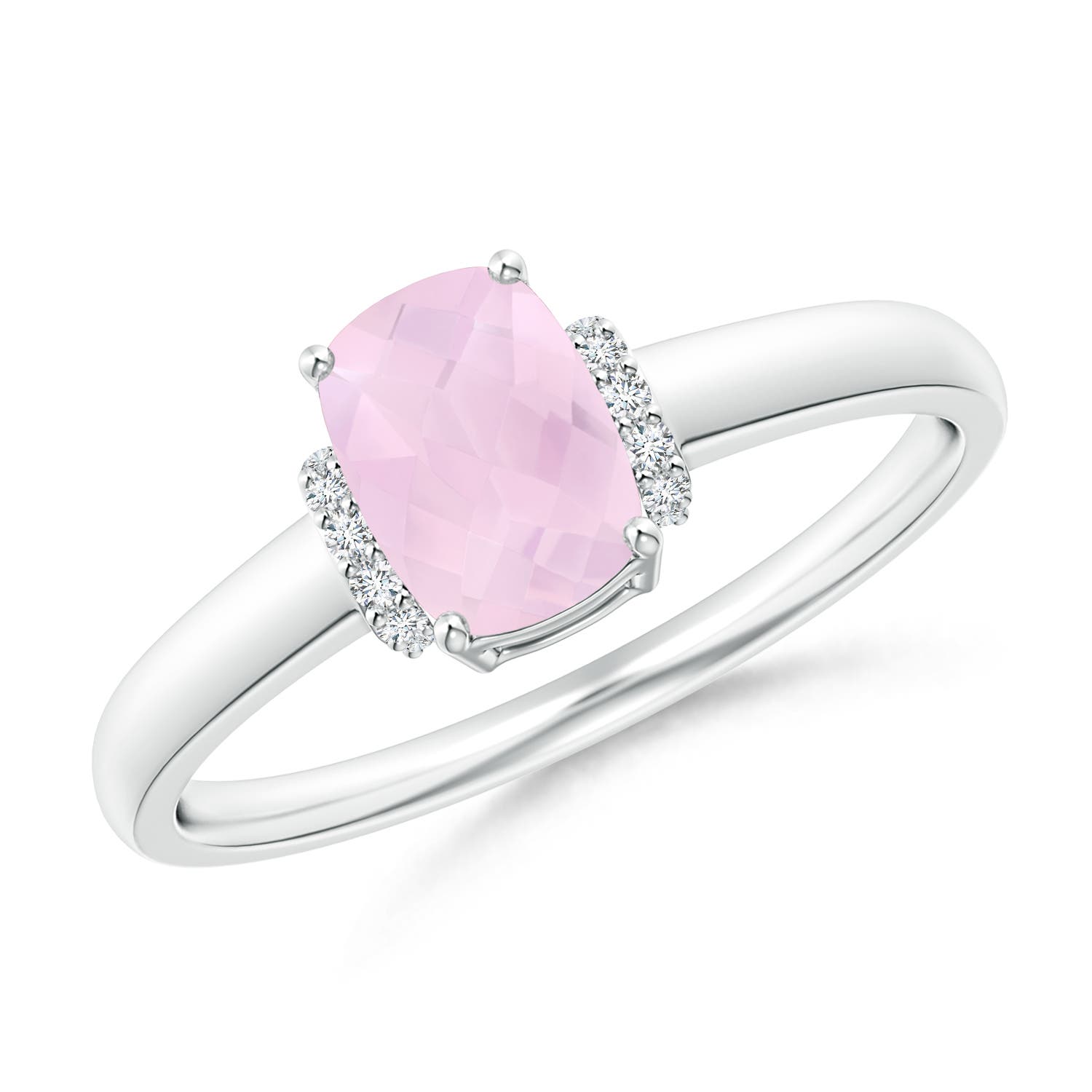 AA - Rose Quartz / 0.77 CT / 14 KT White Gold