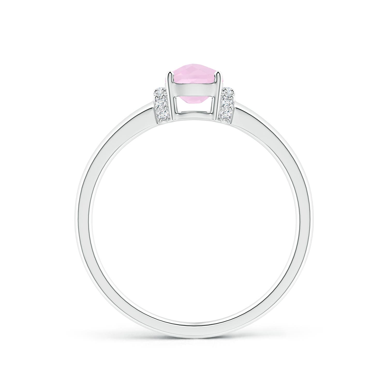 AAA - Rose Quartz / 0.77 CT / 14 KT White Gold