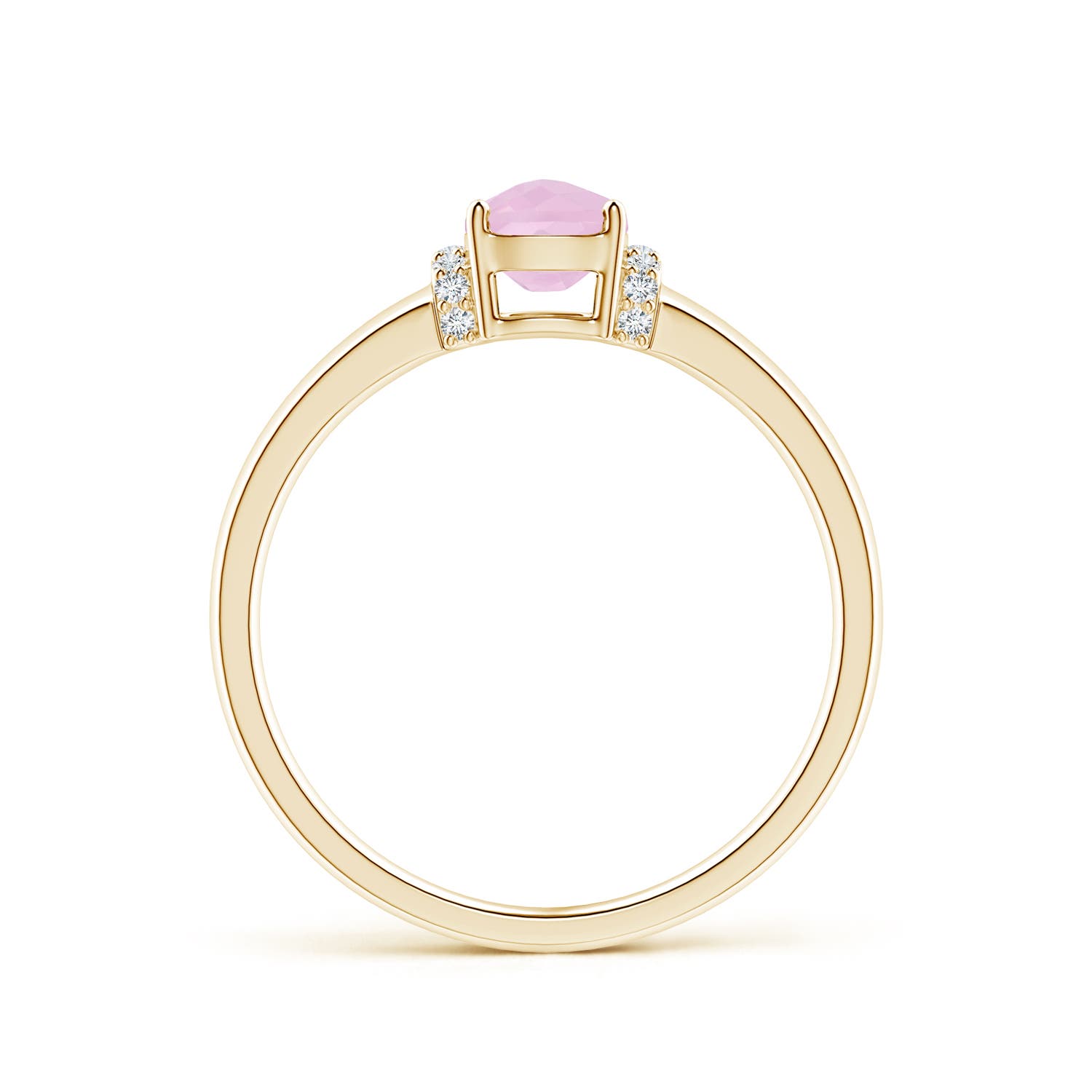 AAAA - Rose Quartz / 0.77 CT / 14 KT Yellow Gold