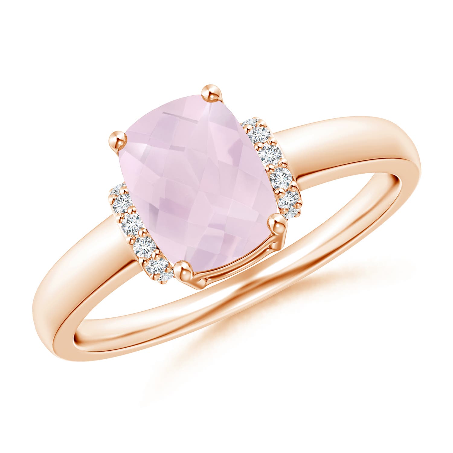 A - Rose Quartz / 1.28 CT / 14 KT Rose Gold