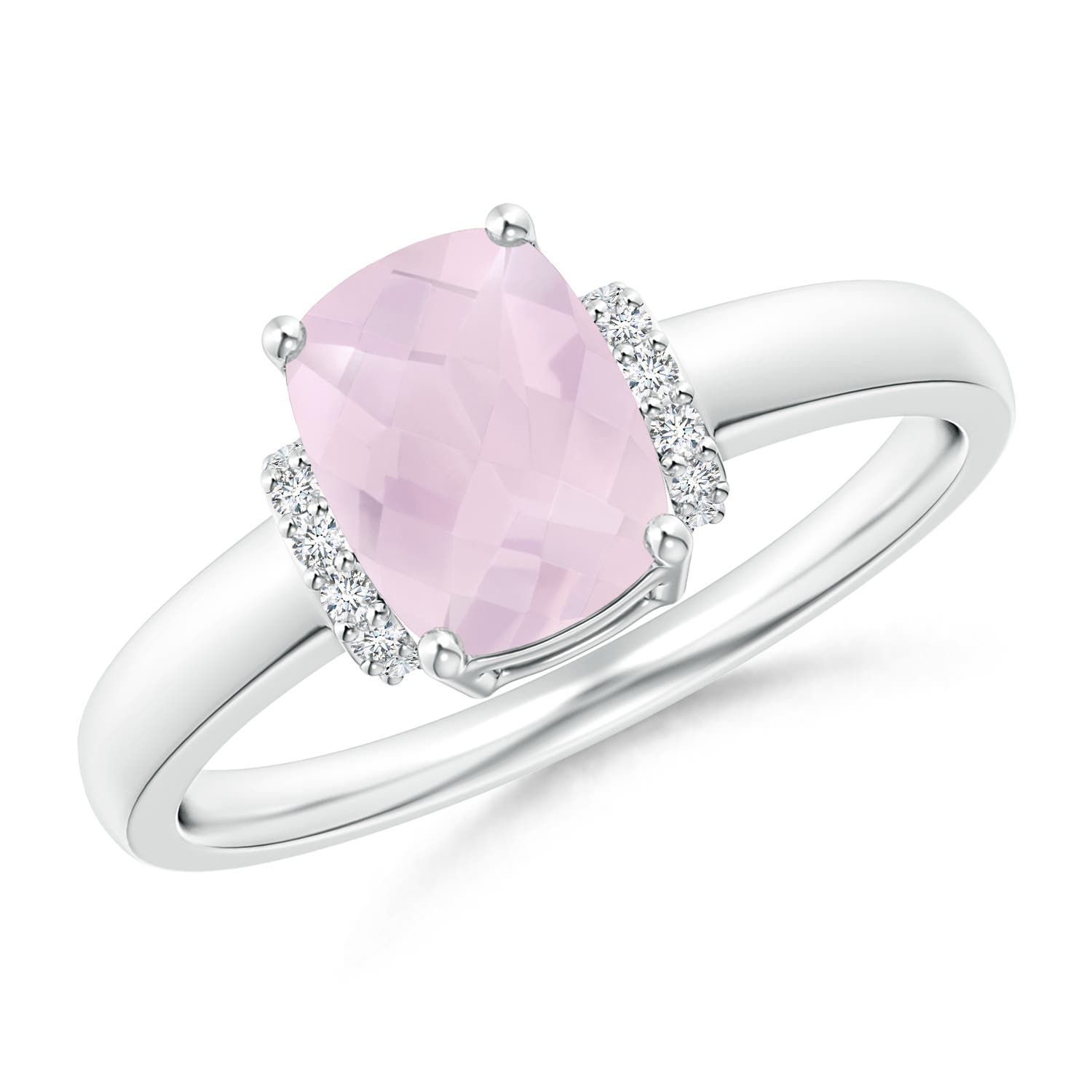 A - Rose Quartz / 1.28 CT / 14 KT White Gold