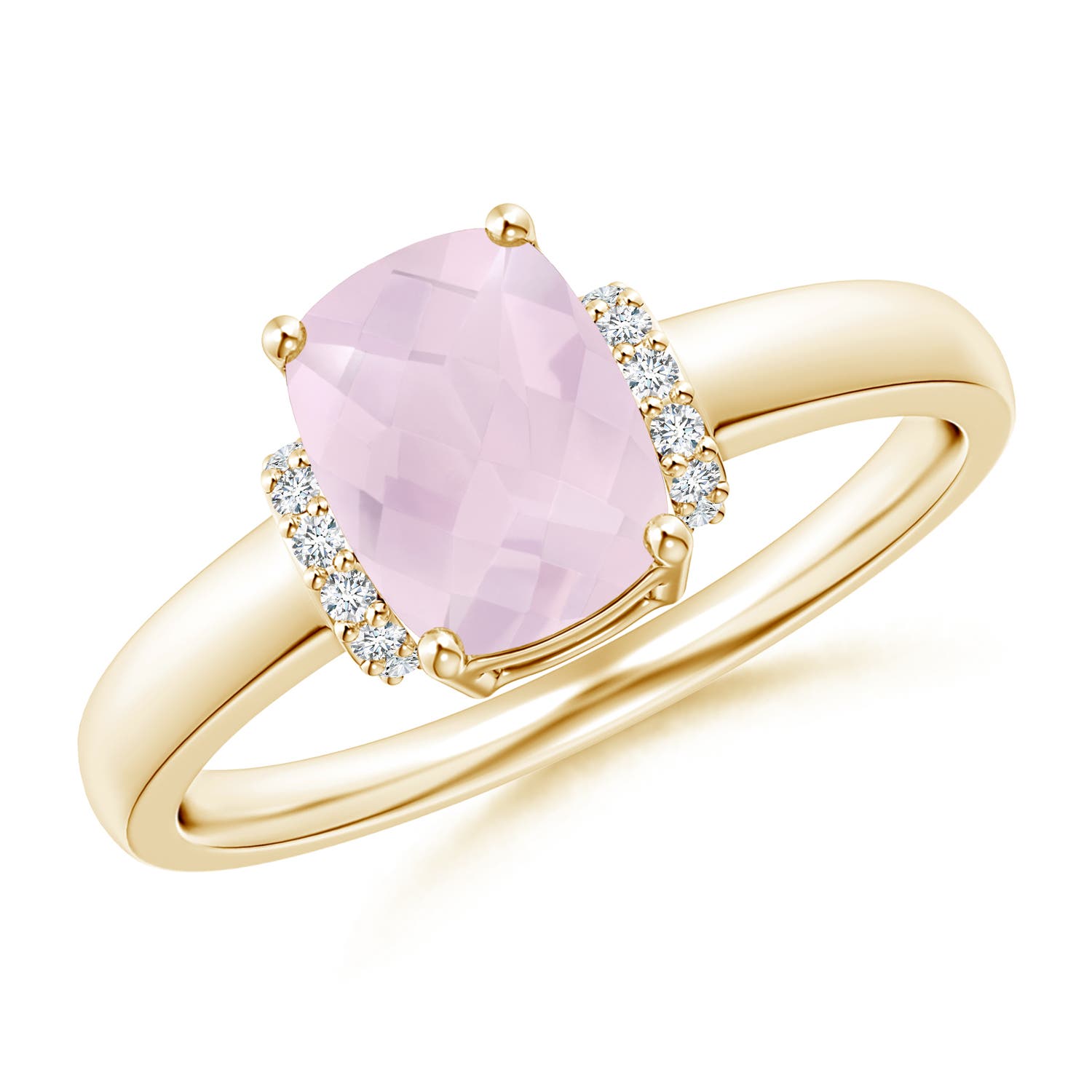 A - Rose Quartz / 1.28 CT / 14 KT Yellow Gold