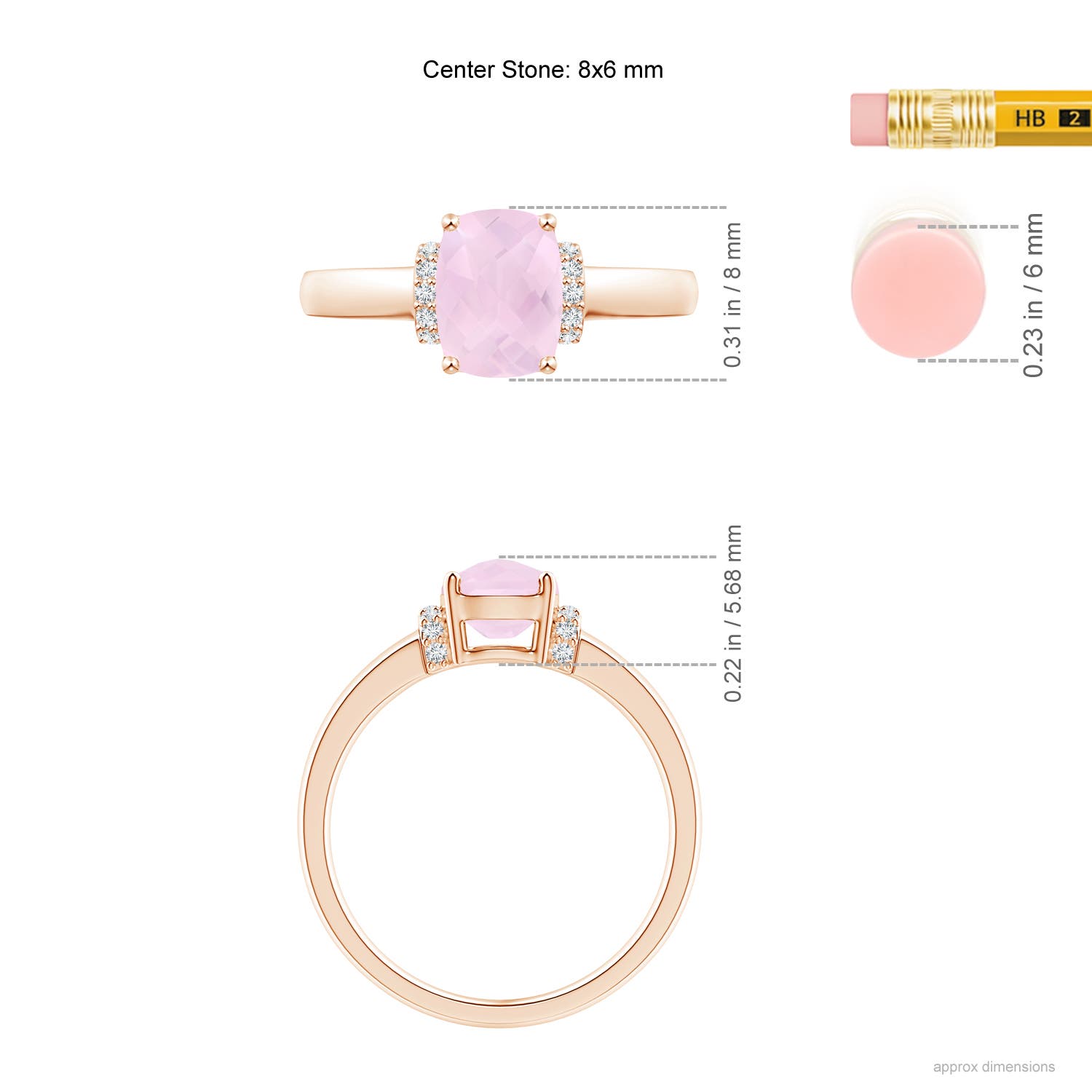 AA - Rose Quartz / 1.28 CT / 14 KT Rose Gold