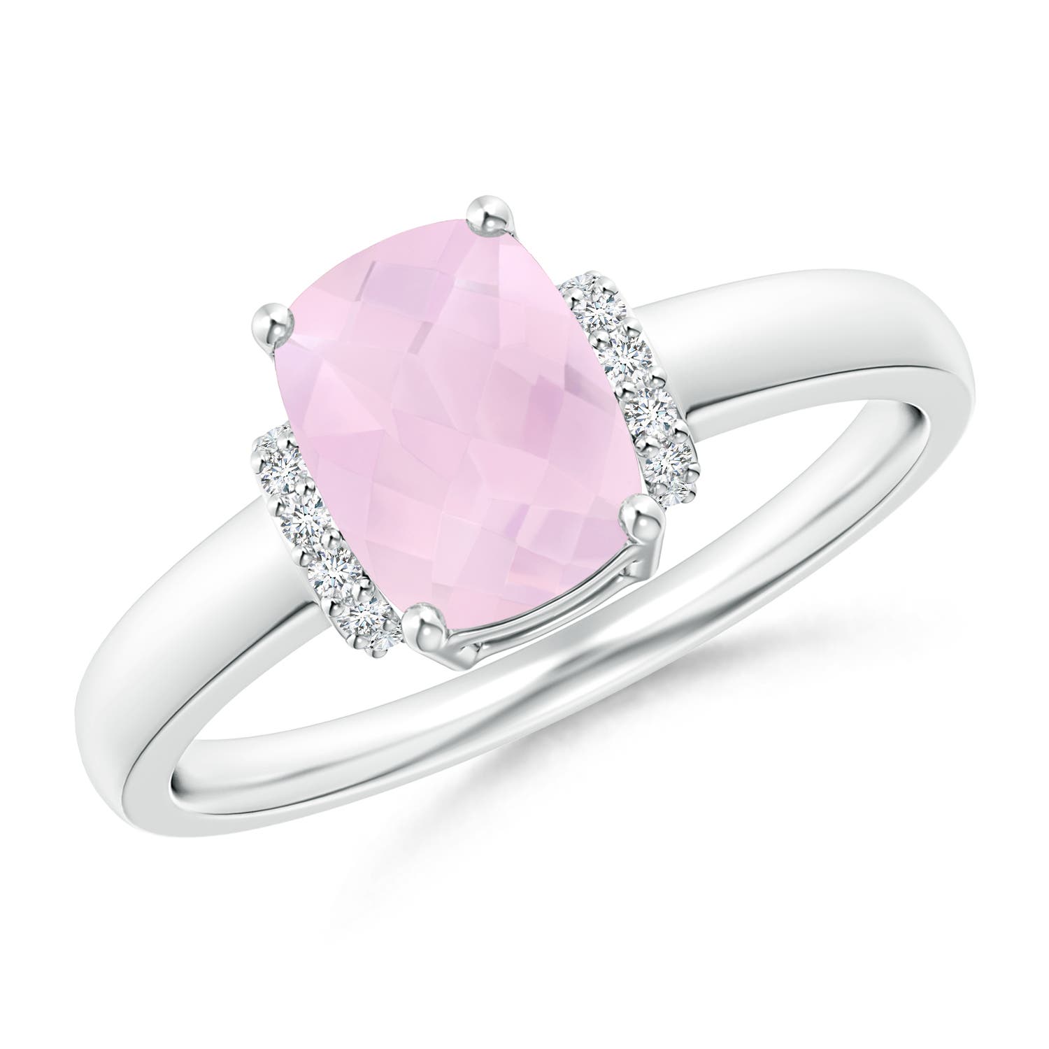 AA - Rose Quartz / 1.28 CT / 14 KT White Gold