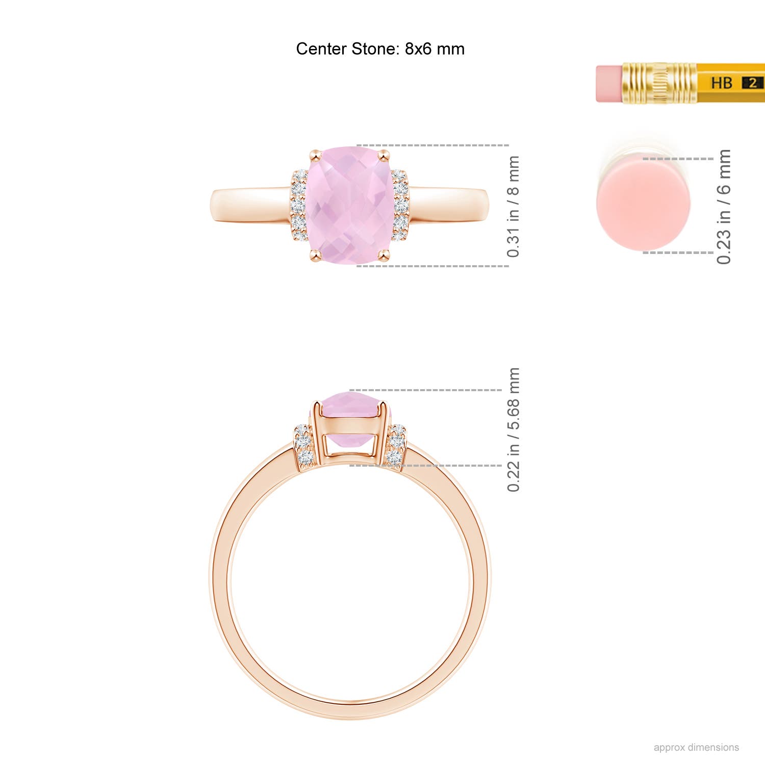 AAAA - Rose Quartz / 1.28 CT / 14 KT Rose Gold