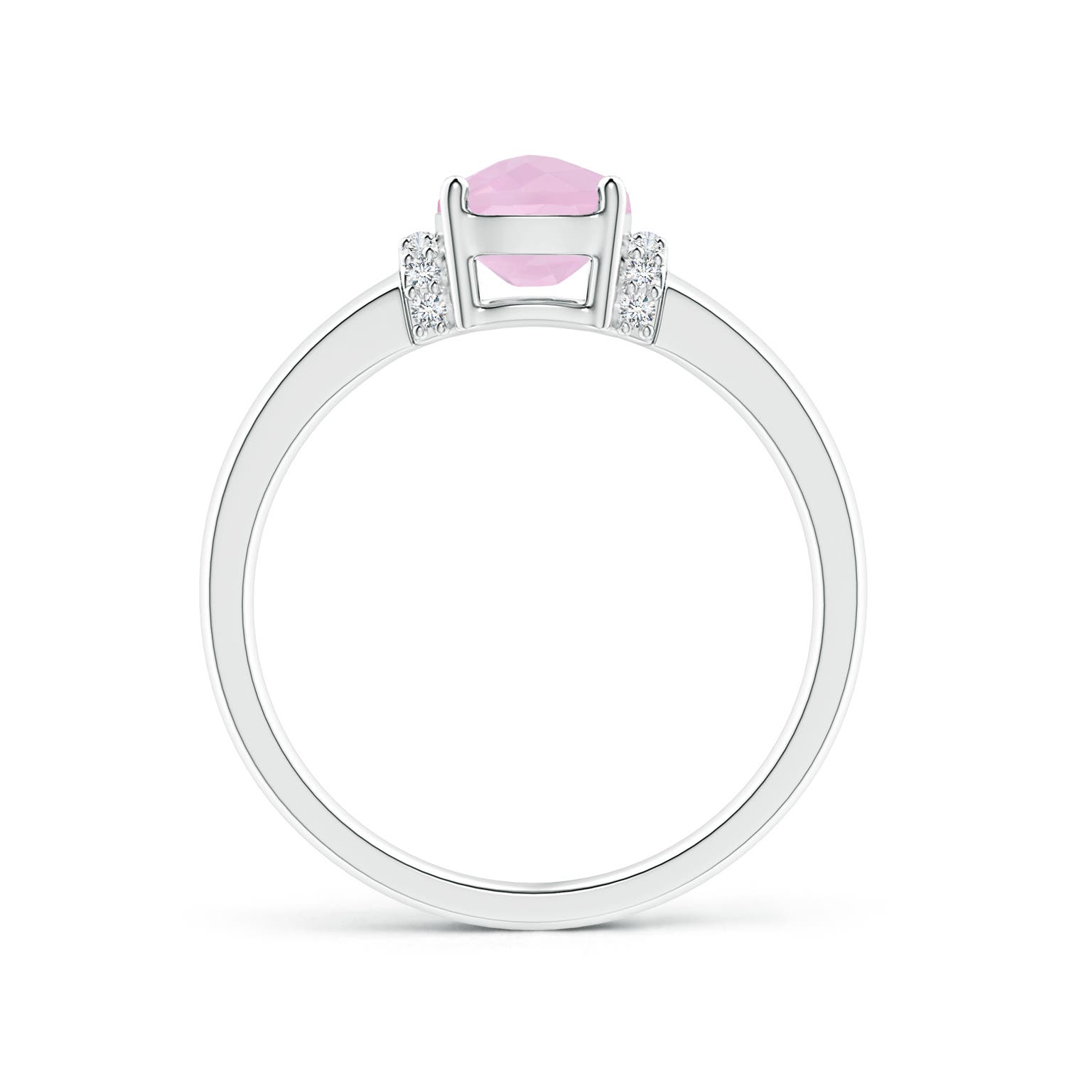 AAAA - Rose Quartz / 1.28 CT / 14 KT White Gold