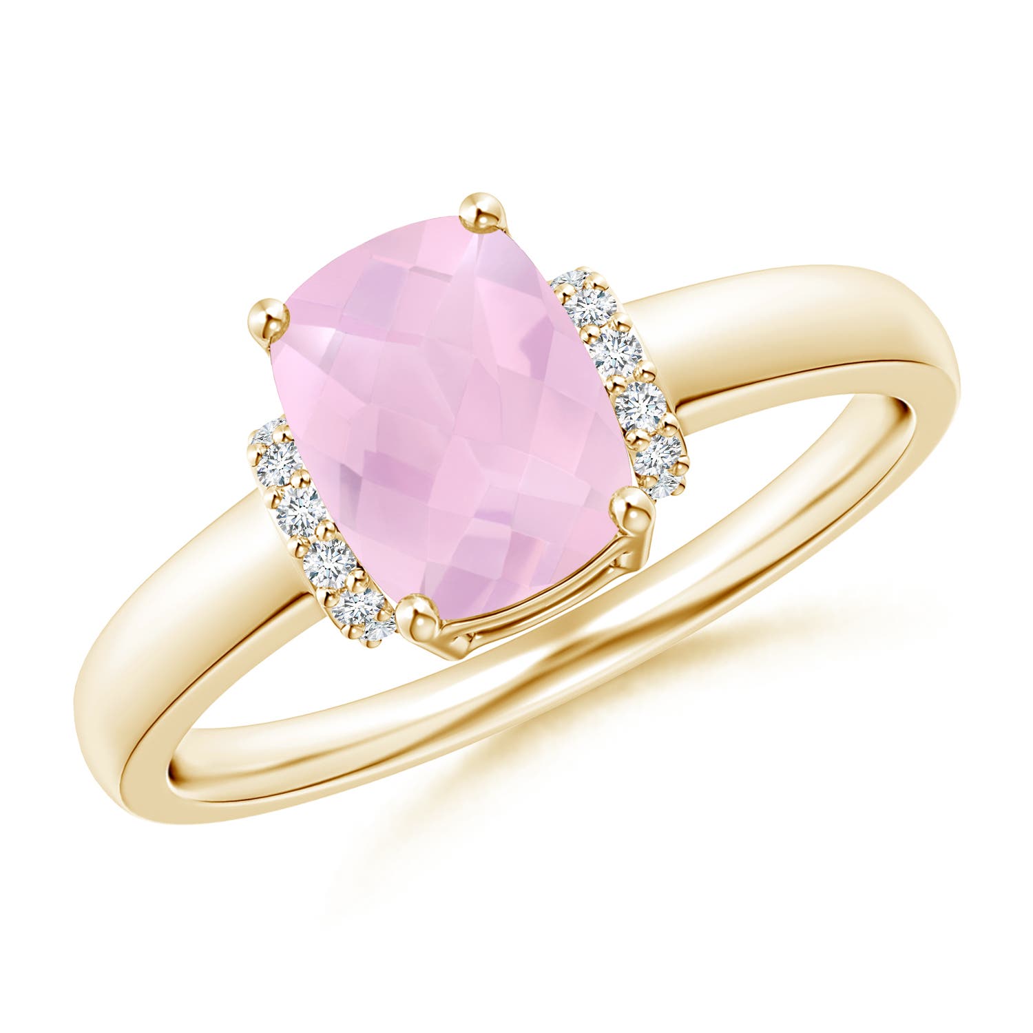 AAAA - Rose Quartz / 1.28 CT / 14 KT Yellow Gold