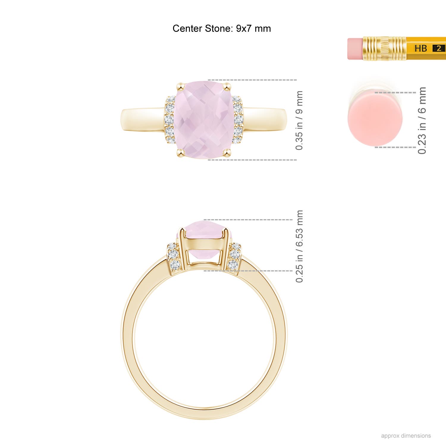 A - Rose Quartz / 1.61 CT / 14 KT Yellow Gold