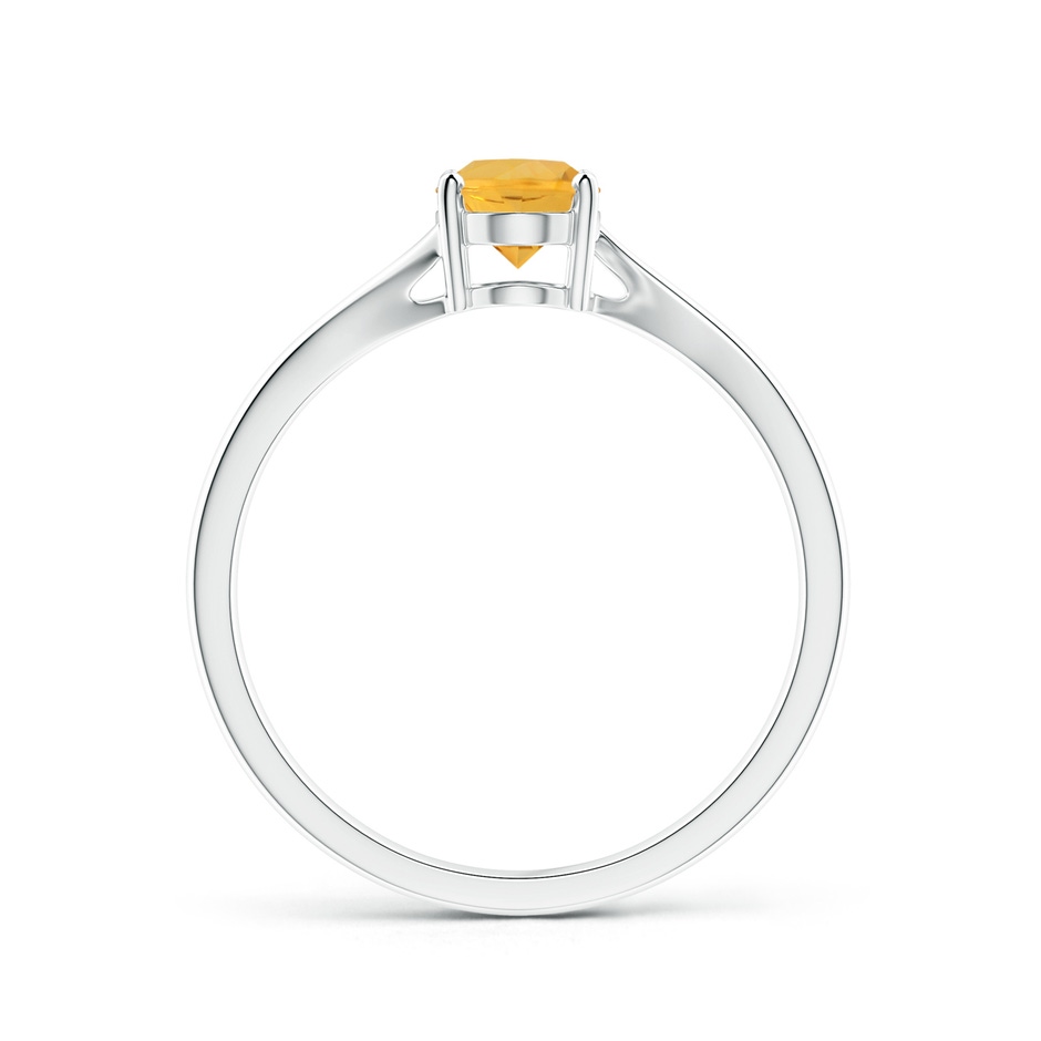 7x5mm A Prong Set Oval Fire Opal Solitaire Bypass Ring in White Gold side-1