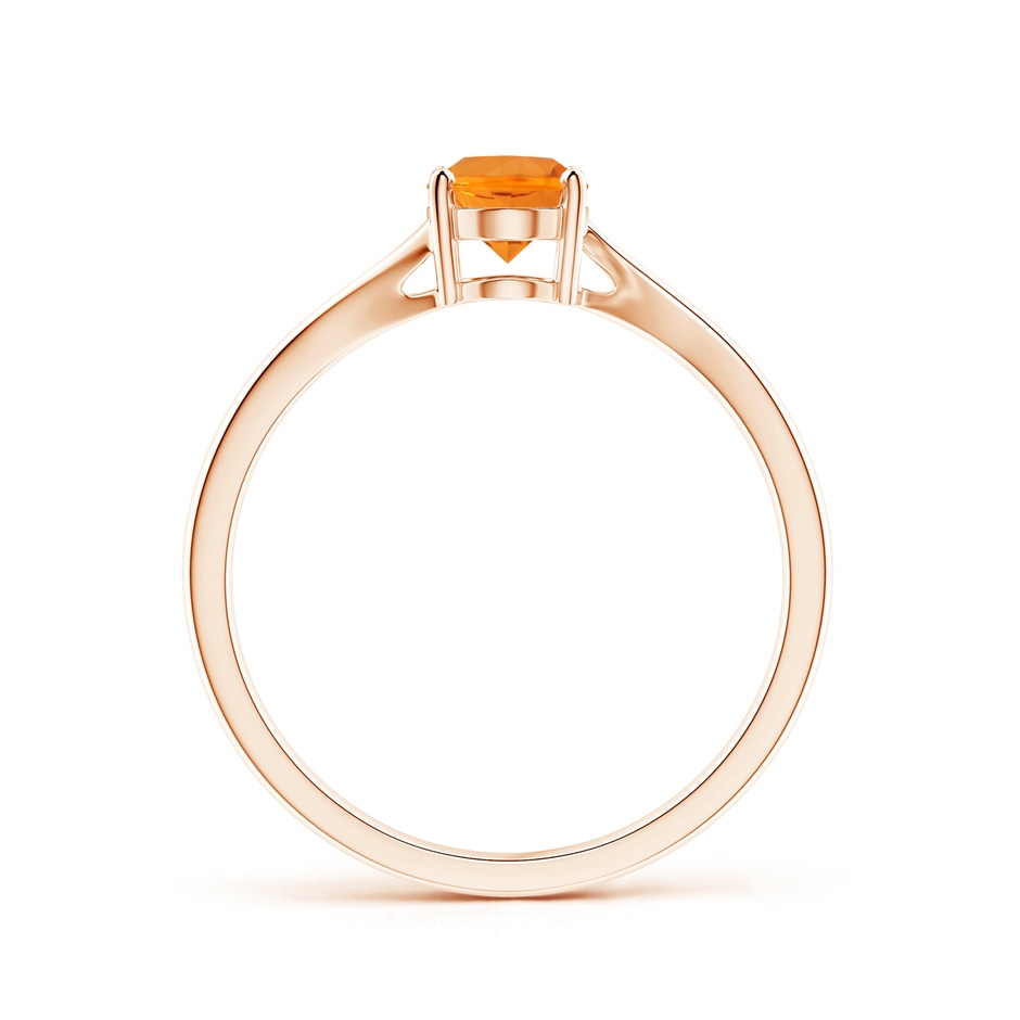 7x5mm AA Prong Set Oval Fire Opal Solitaire Bypass Ring in Rose Gold side-1