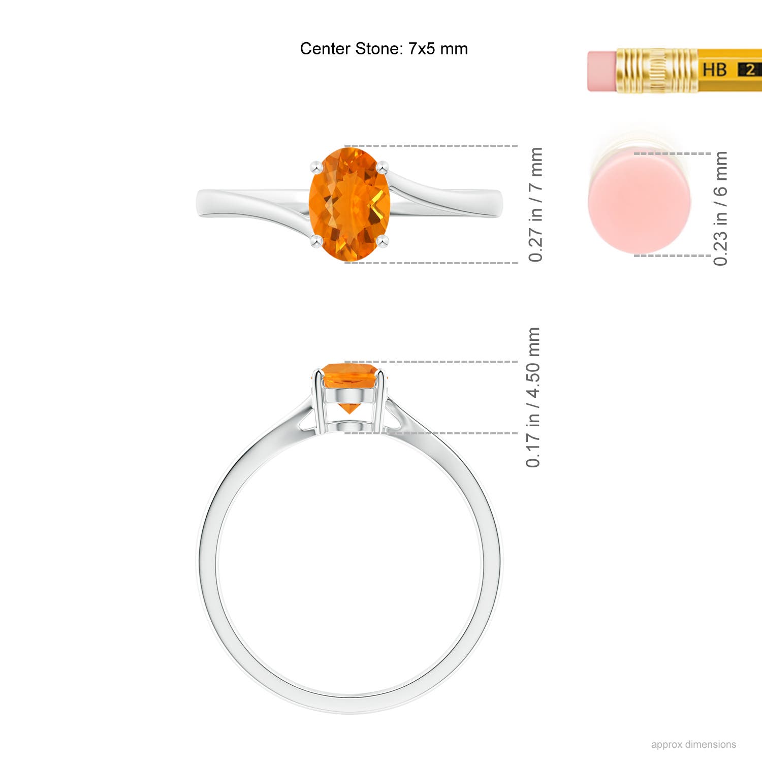 AA - Fire Opal / 0.5 CT / 14 KT White Gold