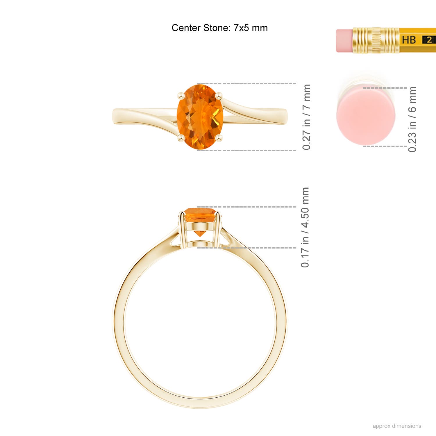 AA - Fire Opal / 0.5 CT / 14 KT Yellow Gold