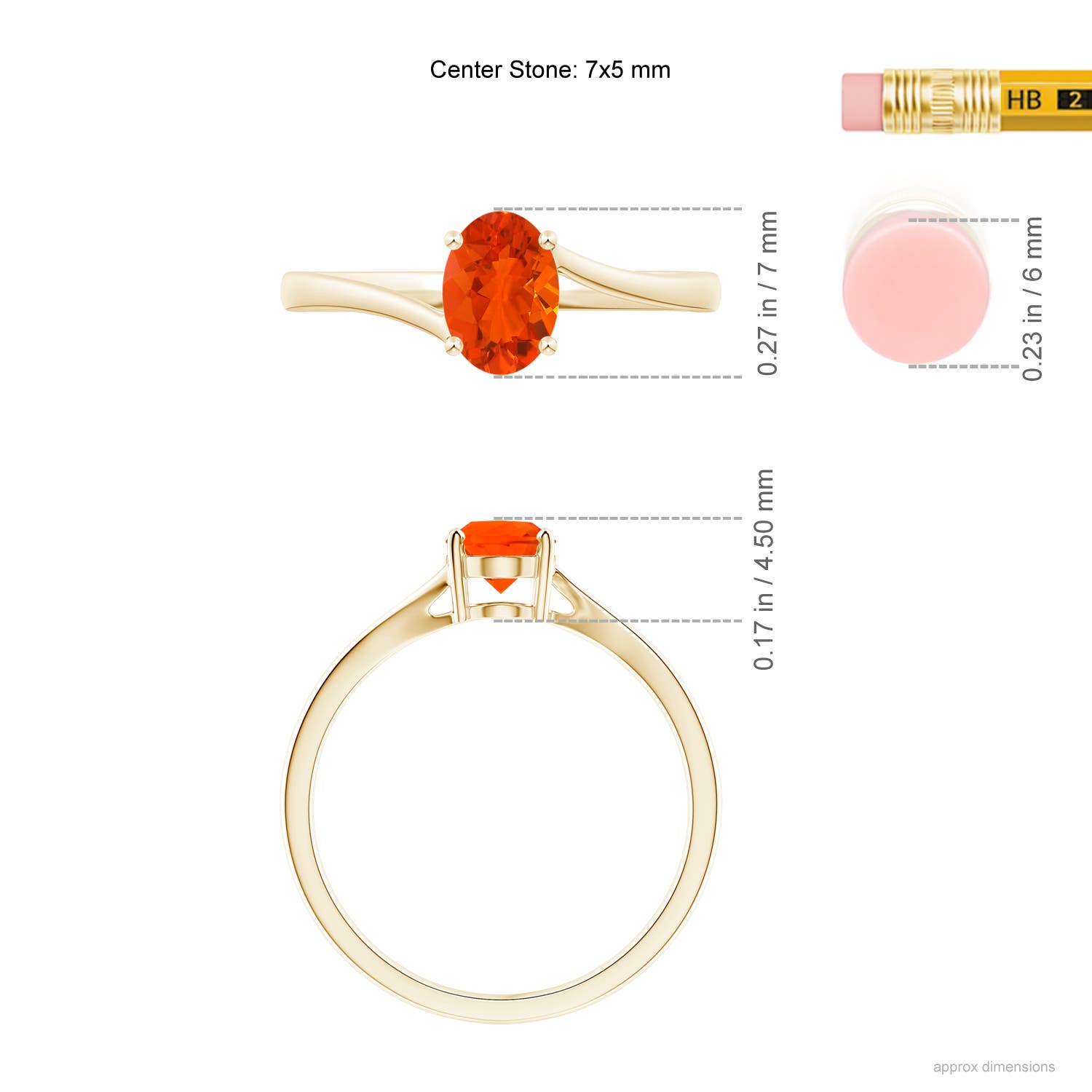 AAA - Fire Opal / 0.5 CT / 14 KT Yellow Gold