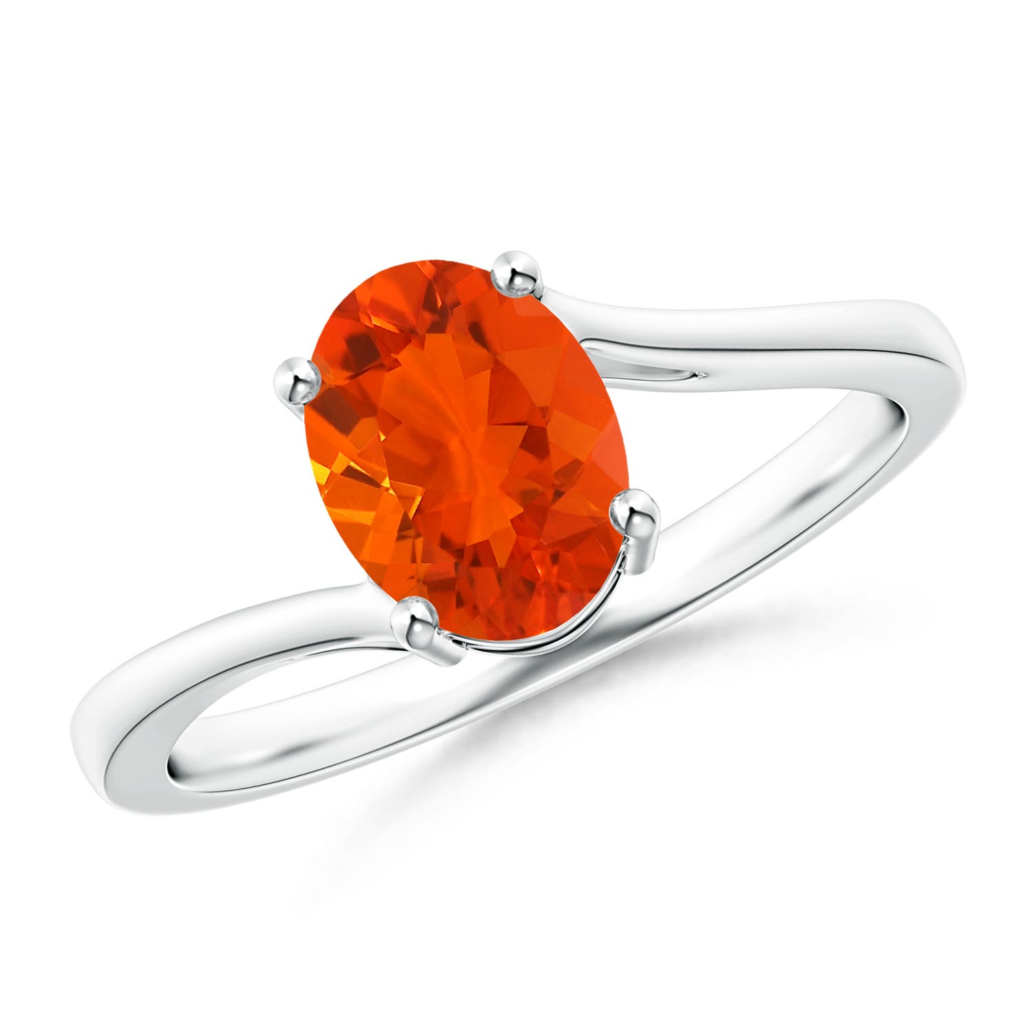 AAA - Fire Opal / 0.8 CT / 14 KT White Gold