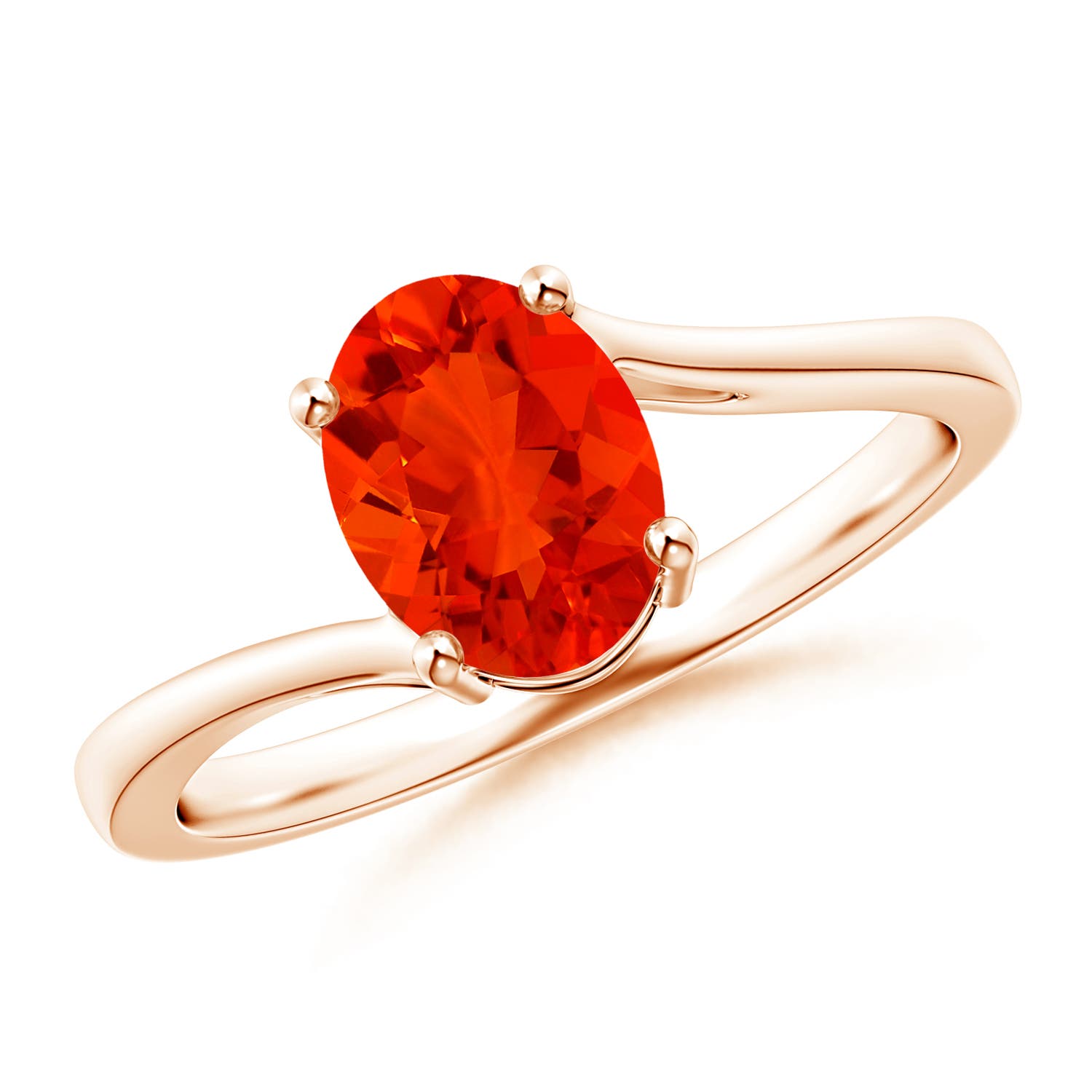 AAAA - Fire Opal / 0.8 CT / 14 KT Rose Gold