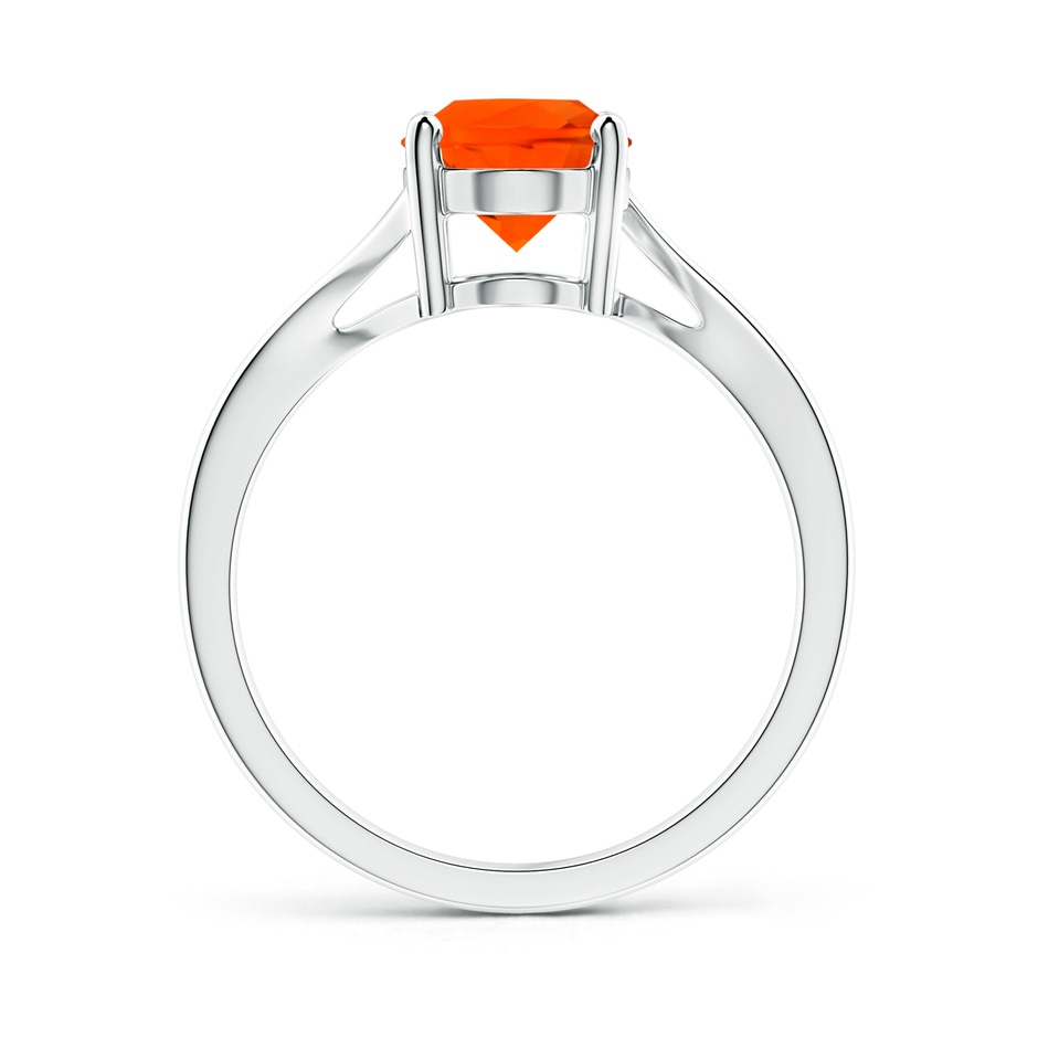 9x7mm AAA Prong Set Oval Fire Opal Solitaire Bypass Ring in White Gold side-1