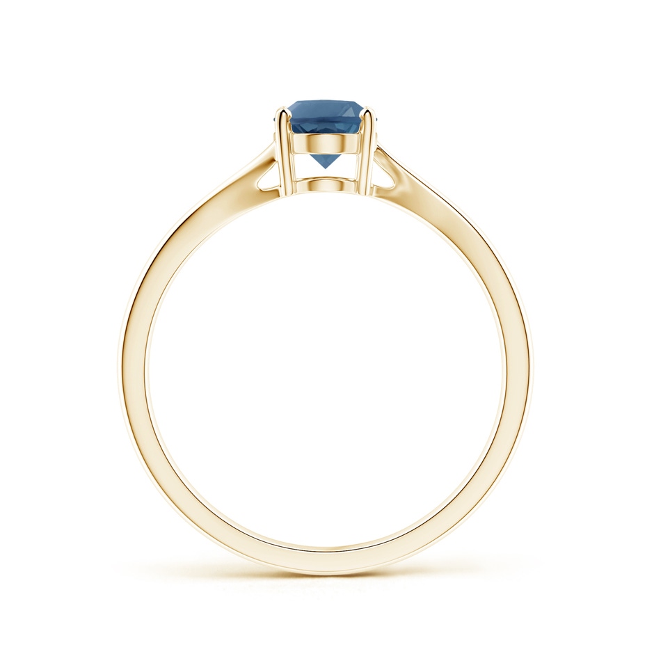 7x5mm A Prong Set Oval London Blue Topaz Solitaire Bypass Ring in 10K Yellow Gold product image