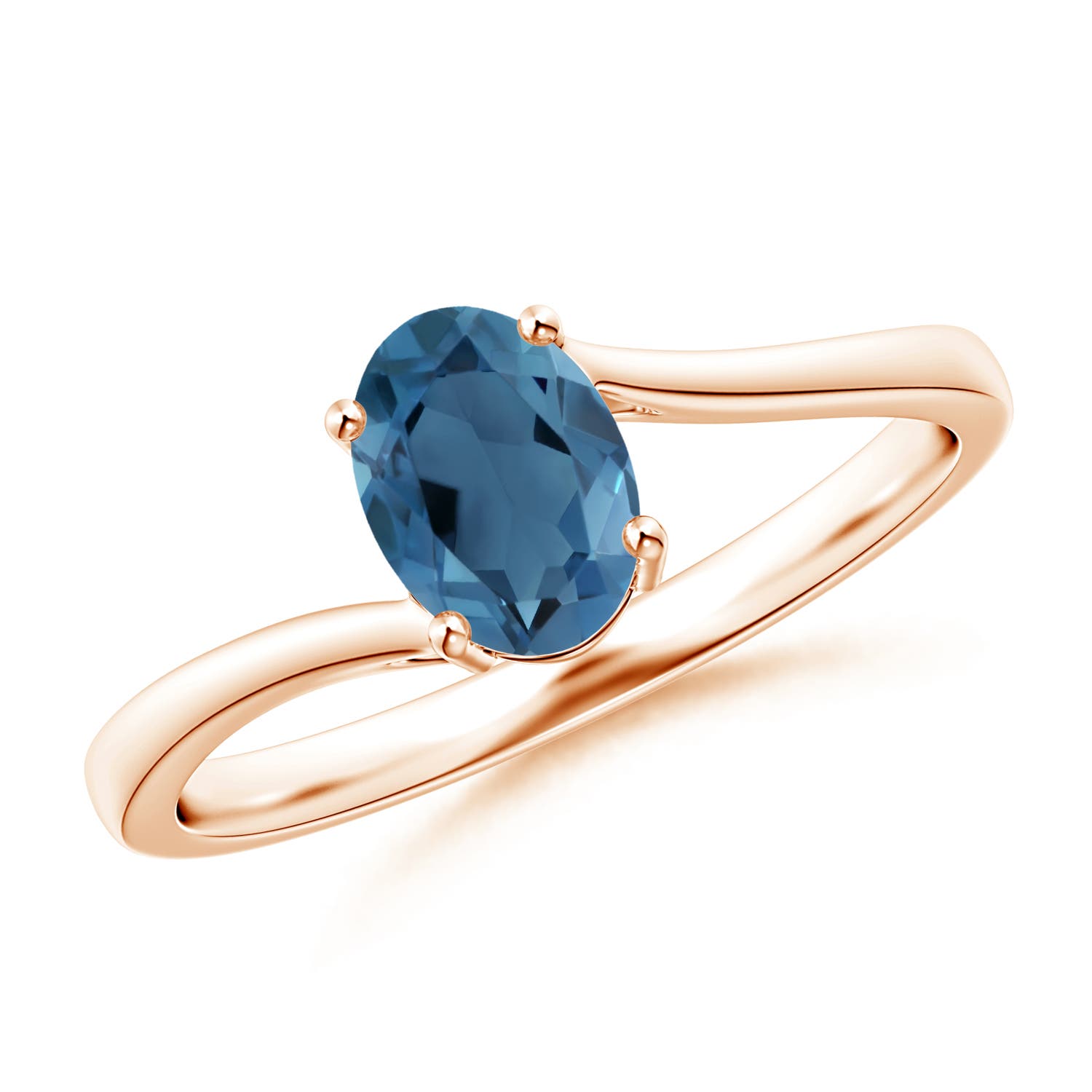 A - London Blue Topaz / 0.95 CT / 14 KT Rose Gold