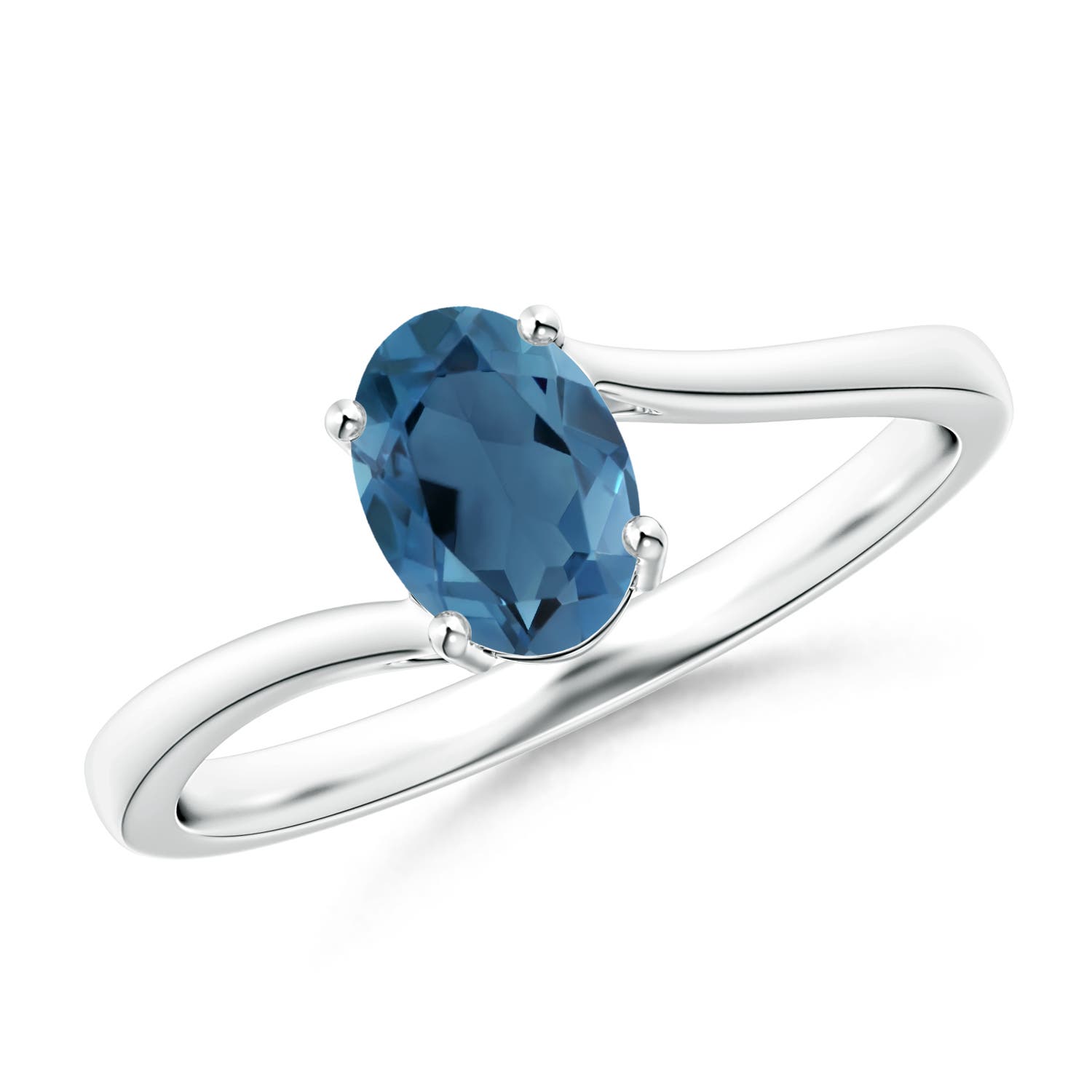 A - London Blue Topaz / 0.95 CT / 14 KT White Gold