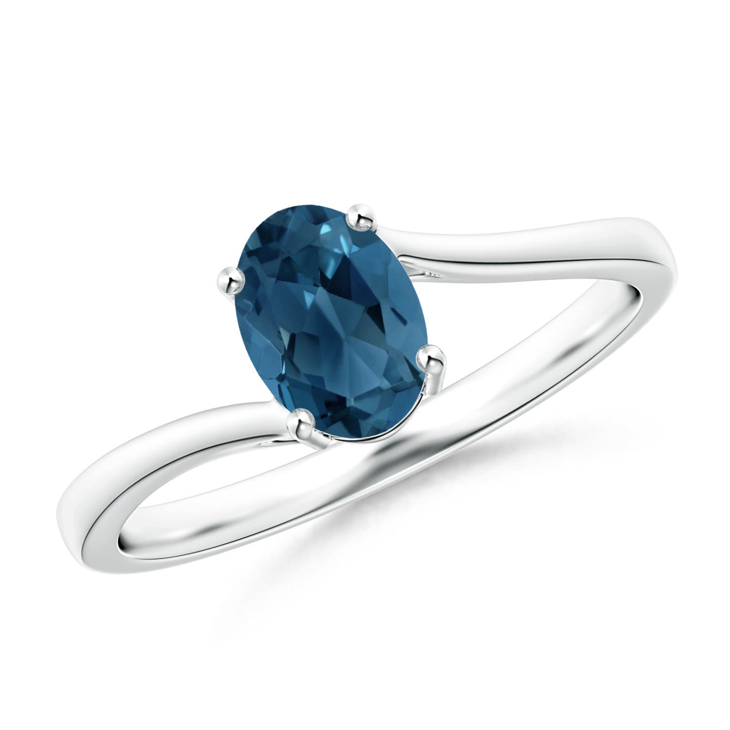 AA - London Blue Topaz / 0.95 CT / 14 KT White Gold